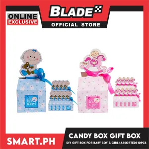 10pcs Candy Box DIY Gift Box 12cm (Assorted Colors Per Pack) Perfect For Party Giveaway Or Souvenir