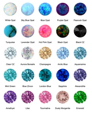12g Mini Gem Ball Curved Barbells