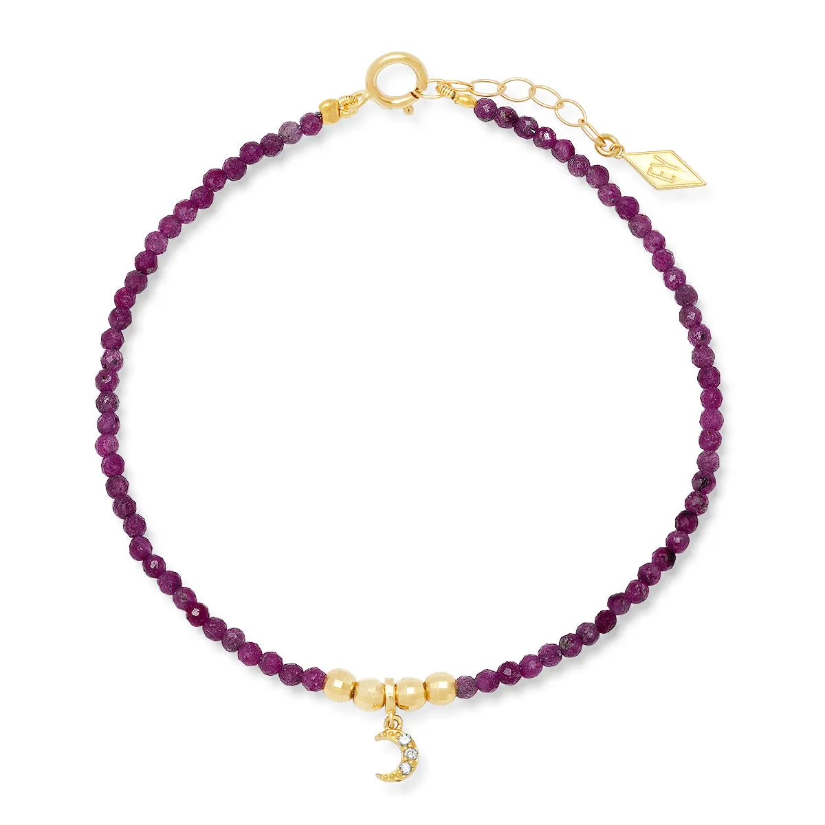 14k Gold Mini Gem Healing Charm Bracelet