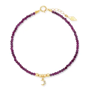 14k Gold Mini Gem Healing Charm Bracelet