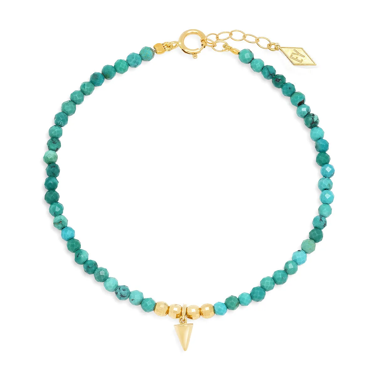 14k Gold Mini Gem Healing Charm Bracelet