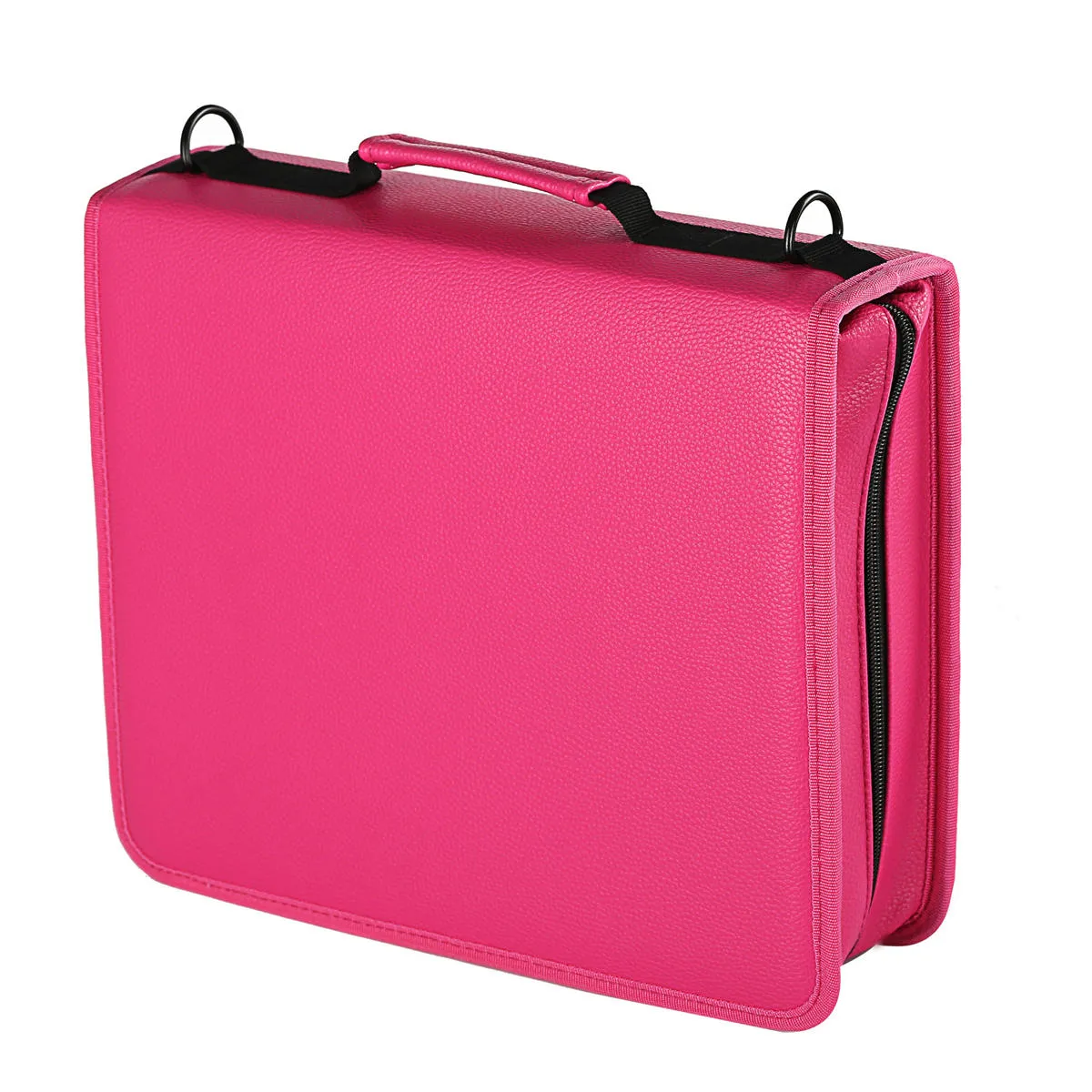 180 Slots Pencil Case Pencil Bag Large Capacity Bag PU Leather Zippered with Detachable Strap Stationary Supplies