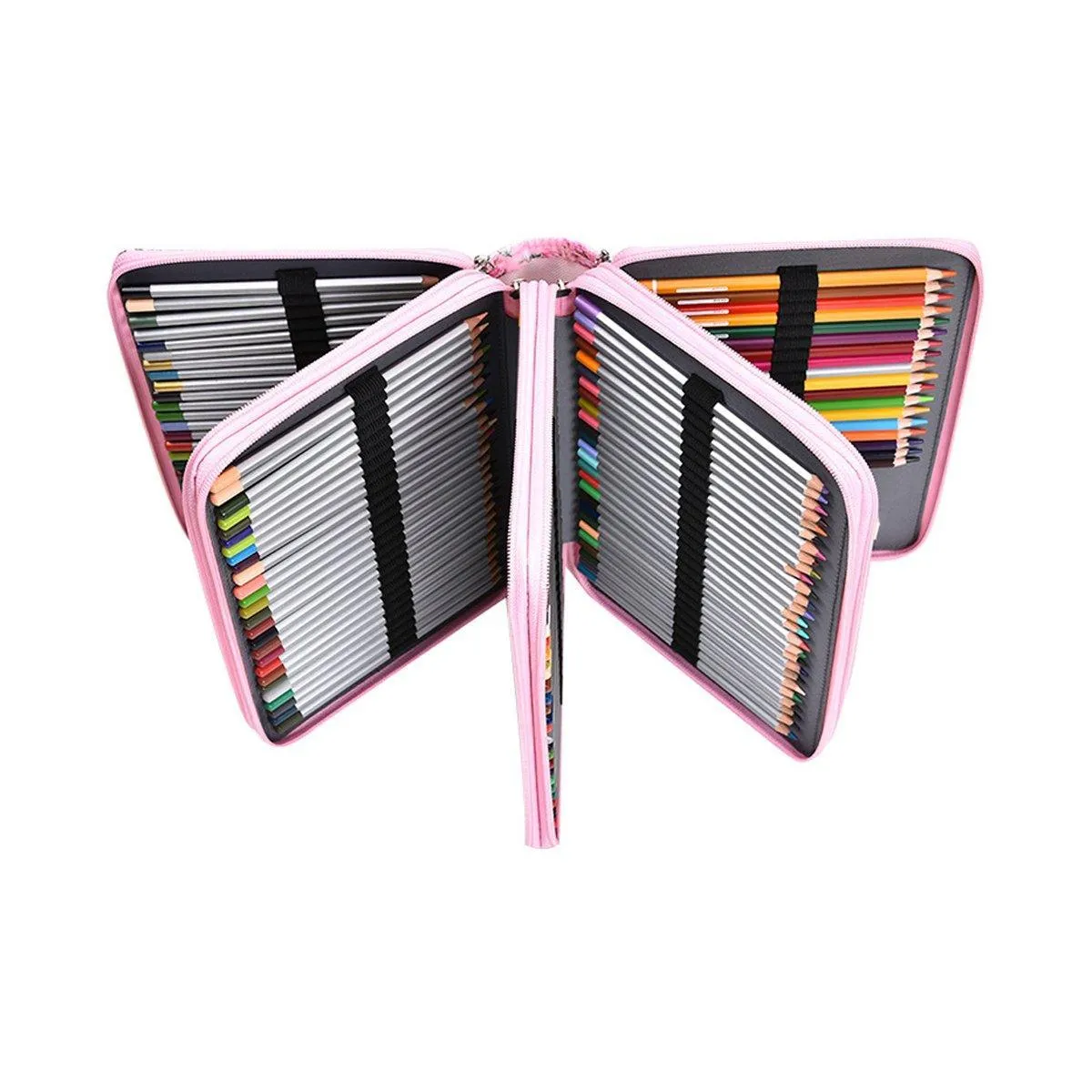 200 Slots Large Capacity Pencil Case Rose Foundation Student Stationery Bag