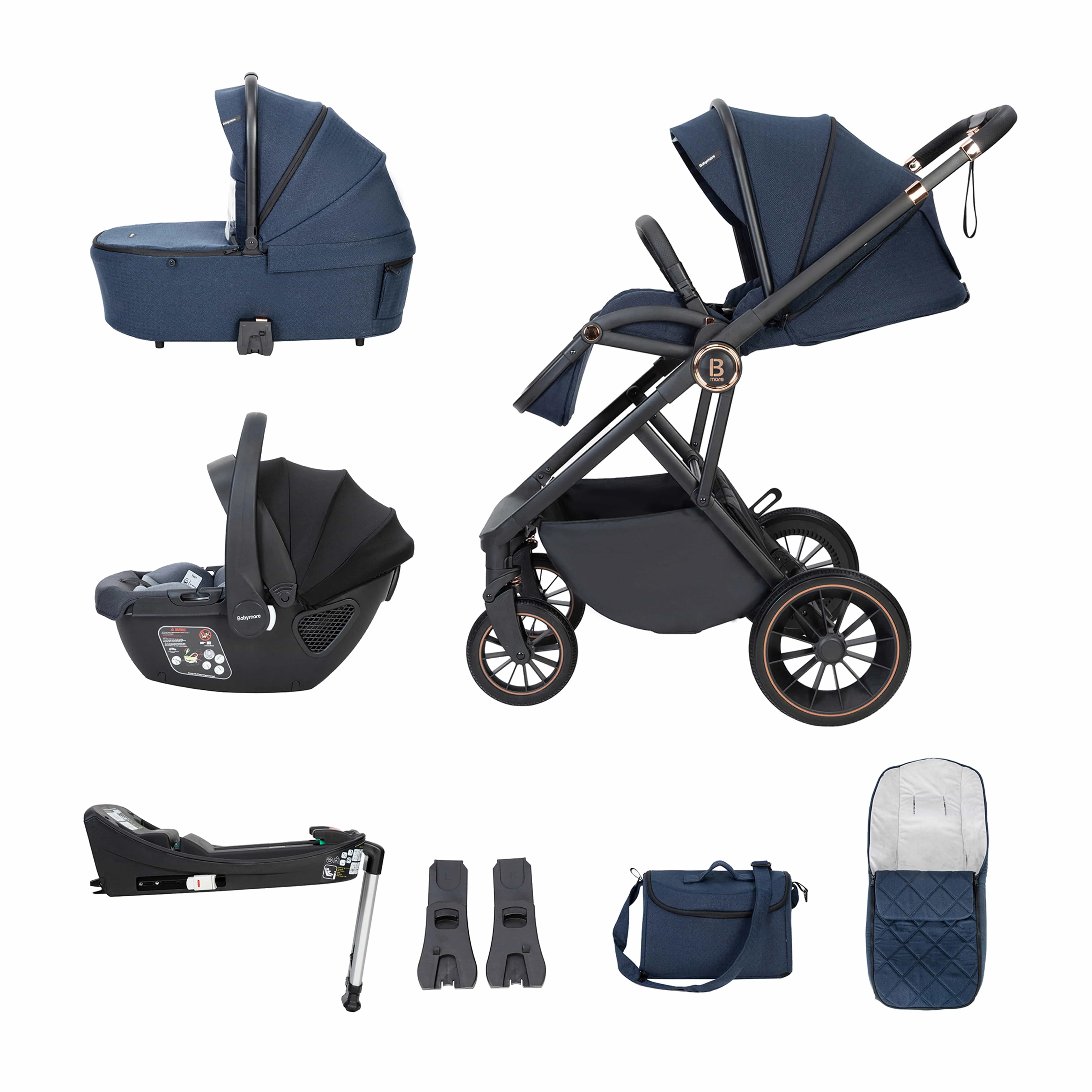 Babymore Chia, (Coco) Travel System - Midnight Blue