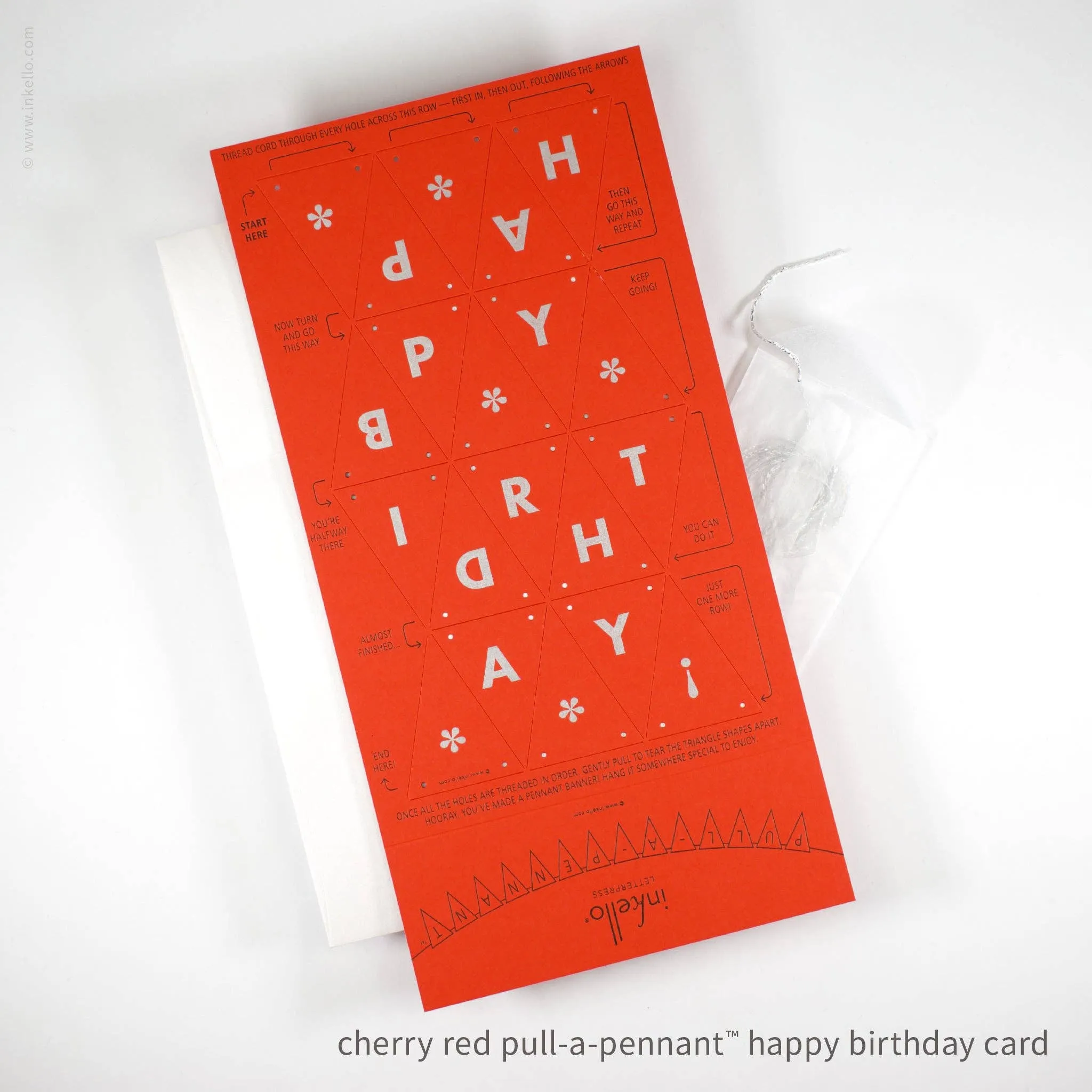 Birthday Pull-A-Pennant™ Greeting Card (#510): Chartreuse Green