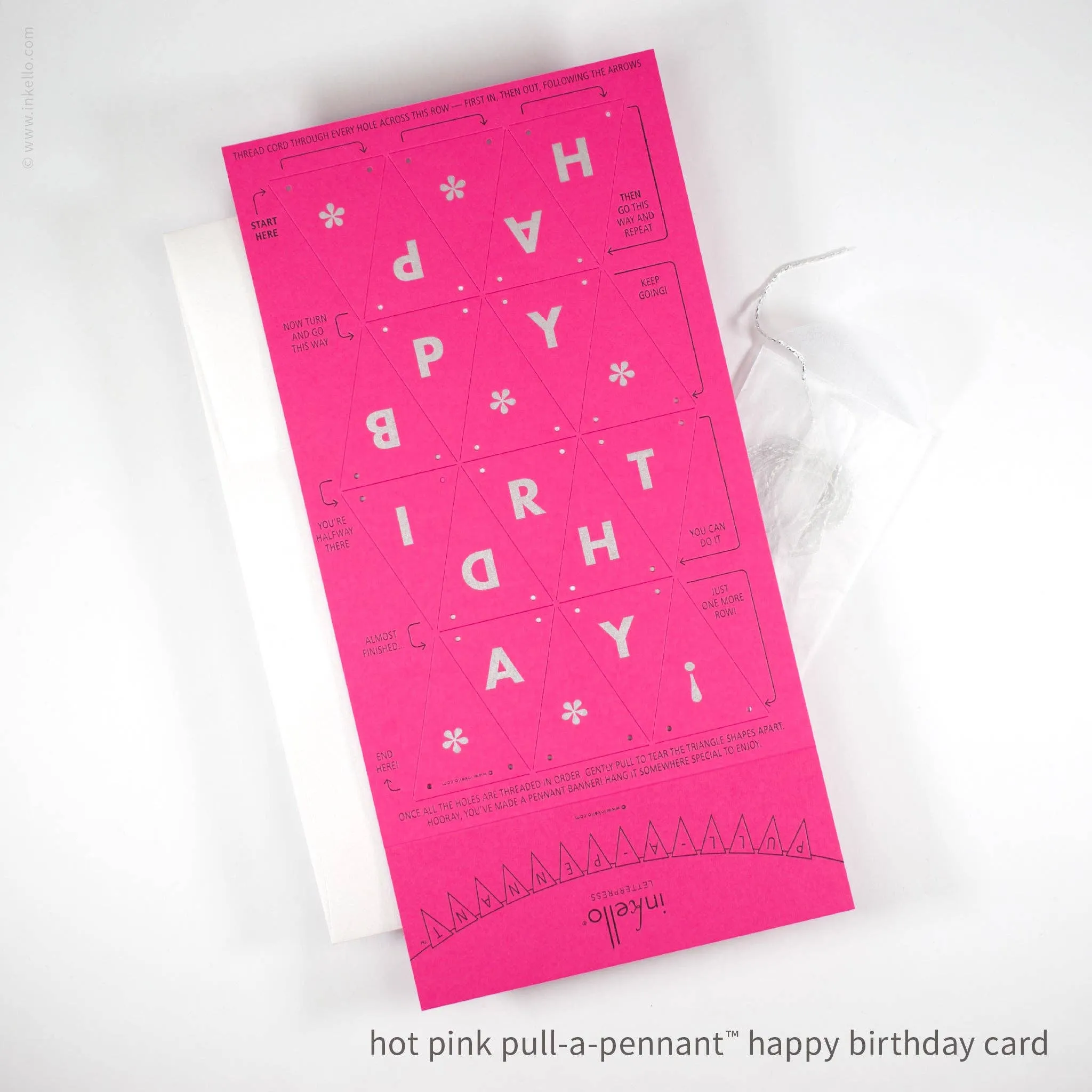 Birthday Pull-A-Pennant™ Greeting Card (#510): Chartreuse Green