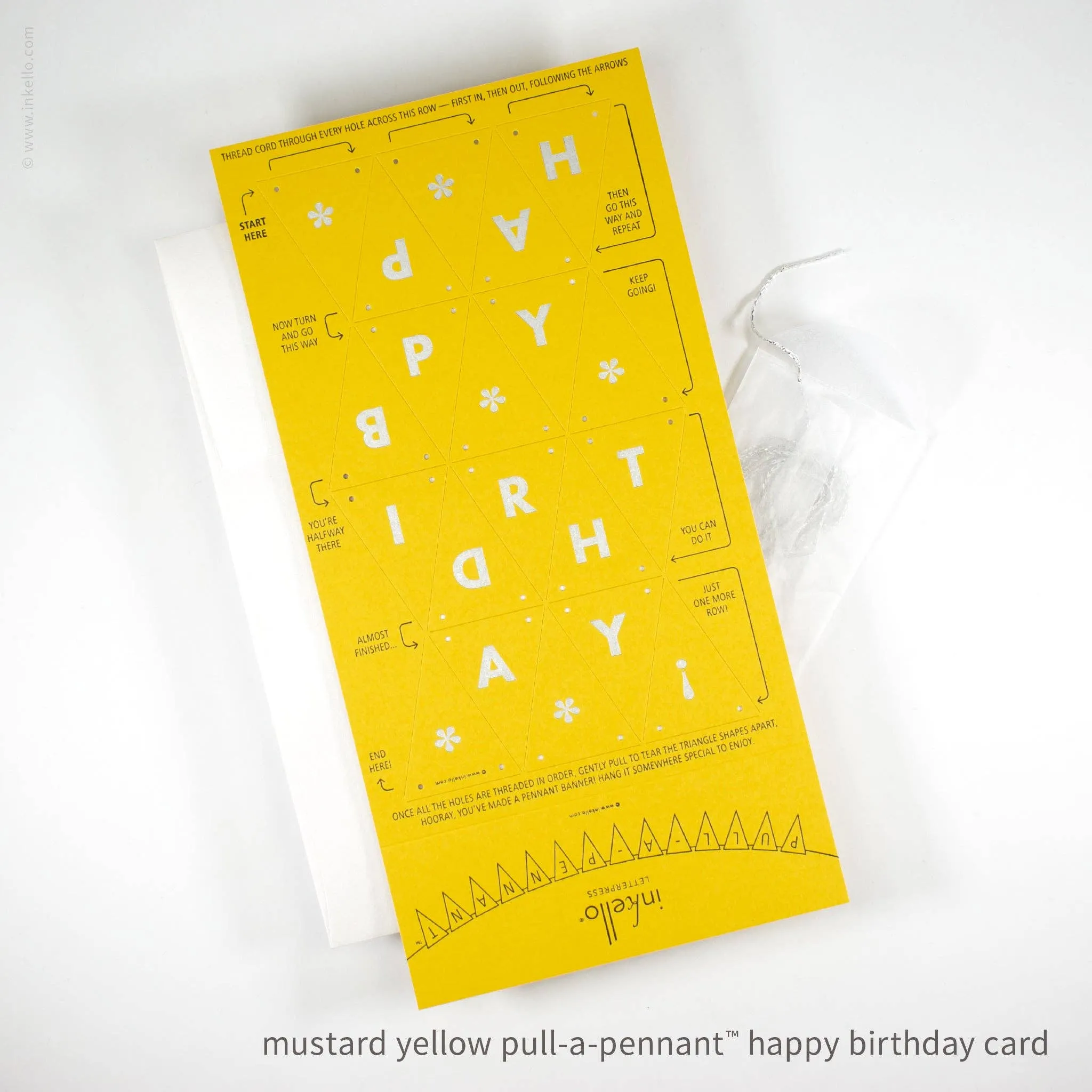 Birthday Pull-A-Pennant™ Greeting Card (#510): Chartreuse Green