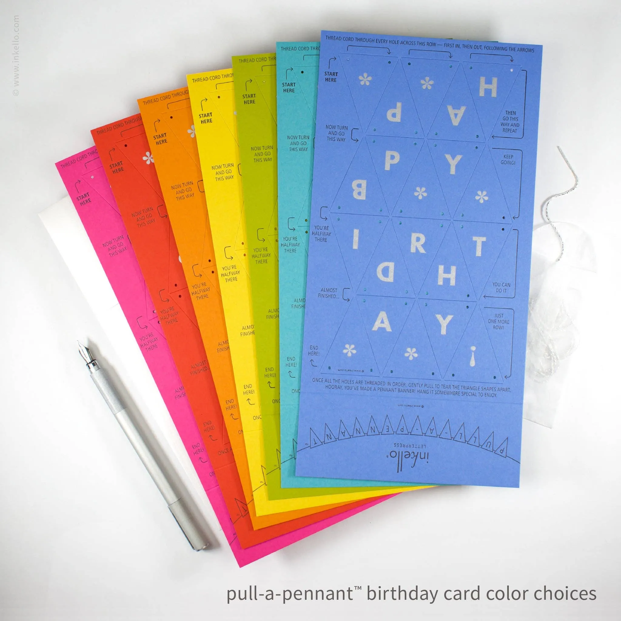 Birthday Pull-A-Pennant™ Greeting Card (#510): Chartreuse Green