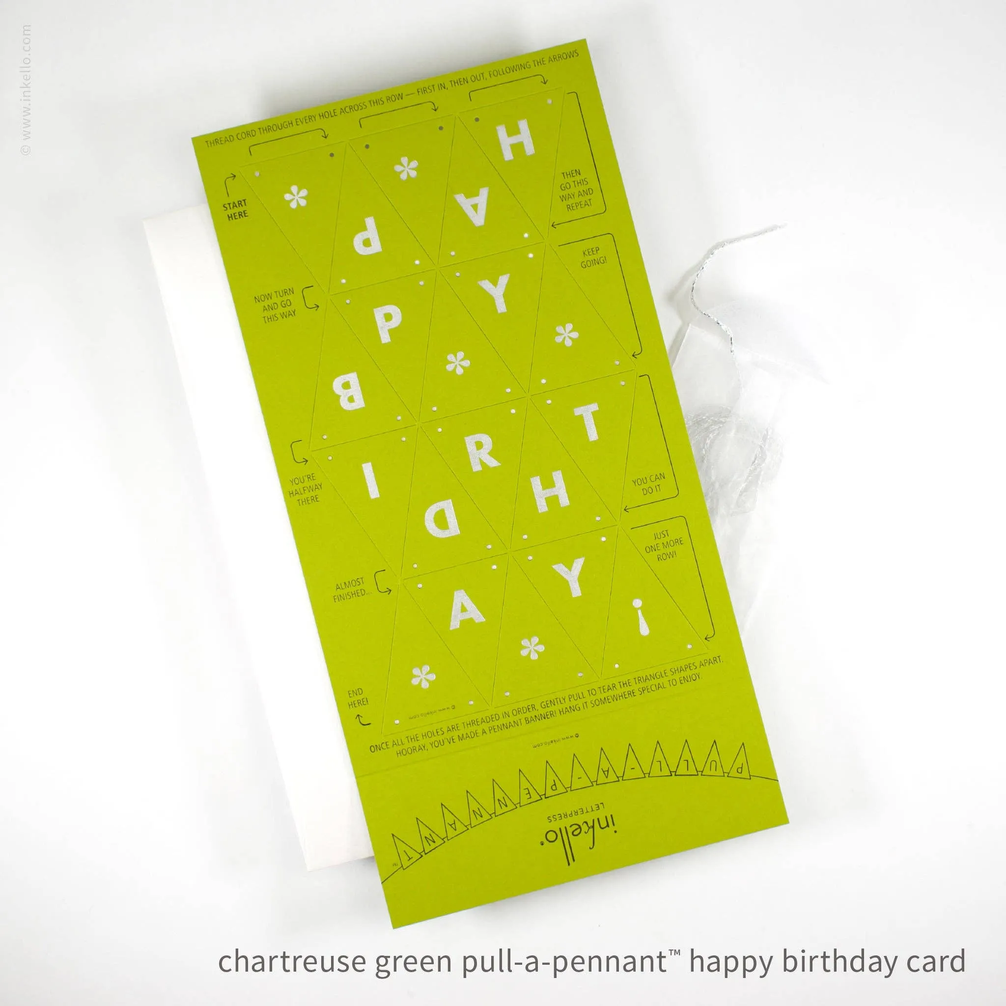 Birthday Pull-A-Pennant™ Greeting Card (#510): Chartreuse Green