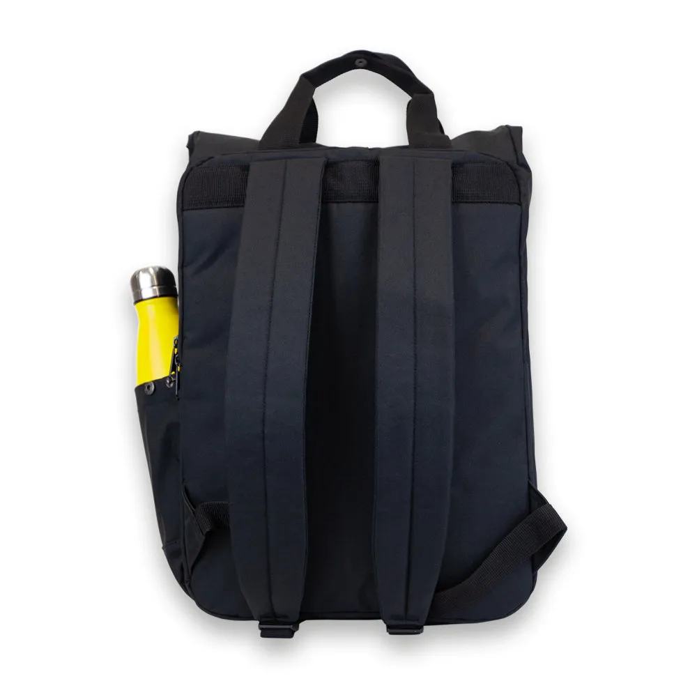 Black Laptop Roll-Top Backpack