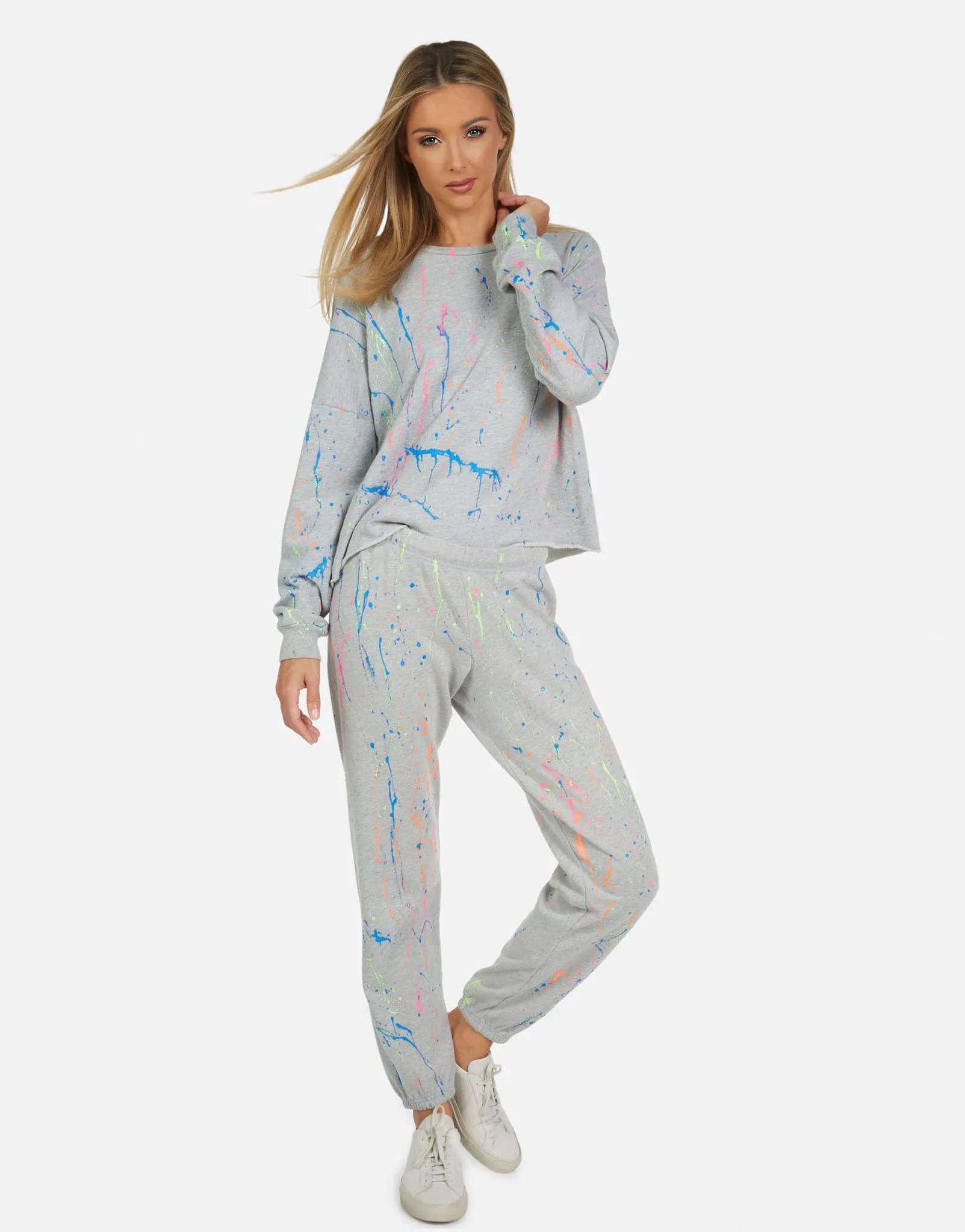 Bosley LE Grey Neon Splatter Sweatpant