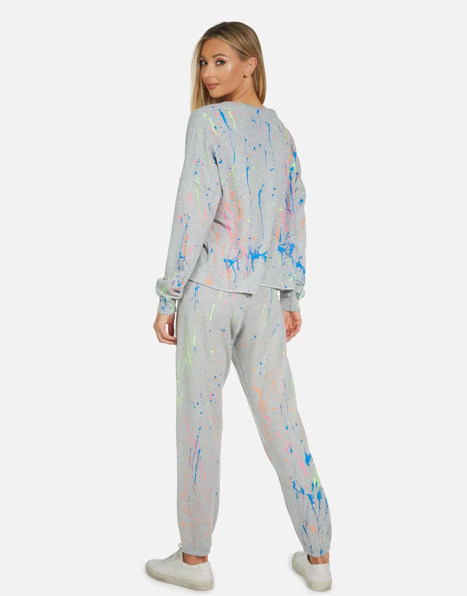 Bosley LE Grey Neon Splatter Sweatpant
