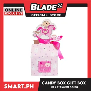 Candy Box DIY Gift Box Pink Color 12cm (It's A Girl) Perfect For Party Giveaway Or Souvenir