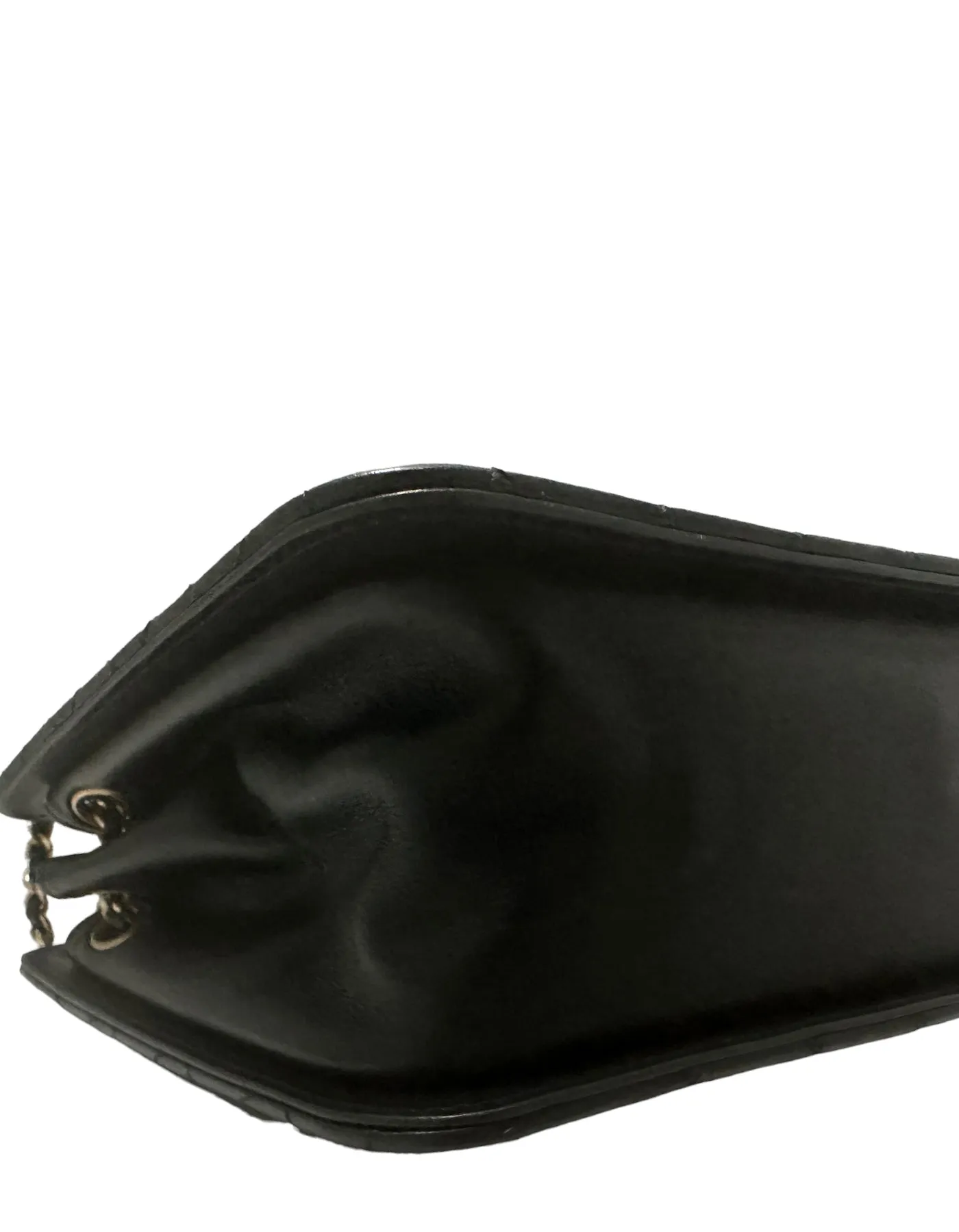 Chanel Black Calfskin Leather Quilted CC Chain Accordion Tote Bag