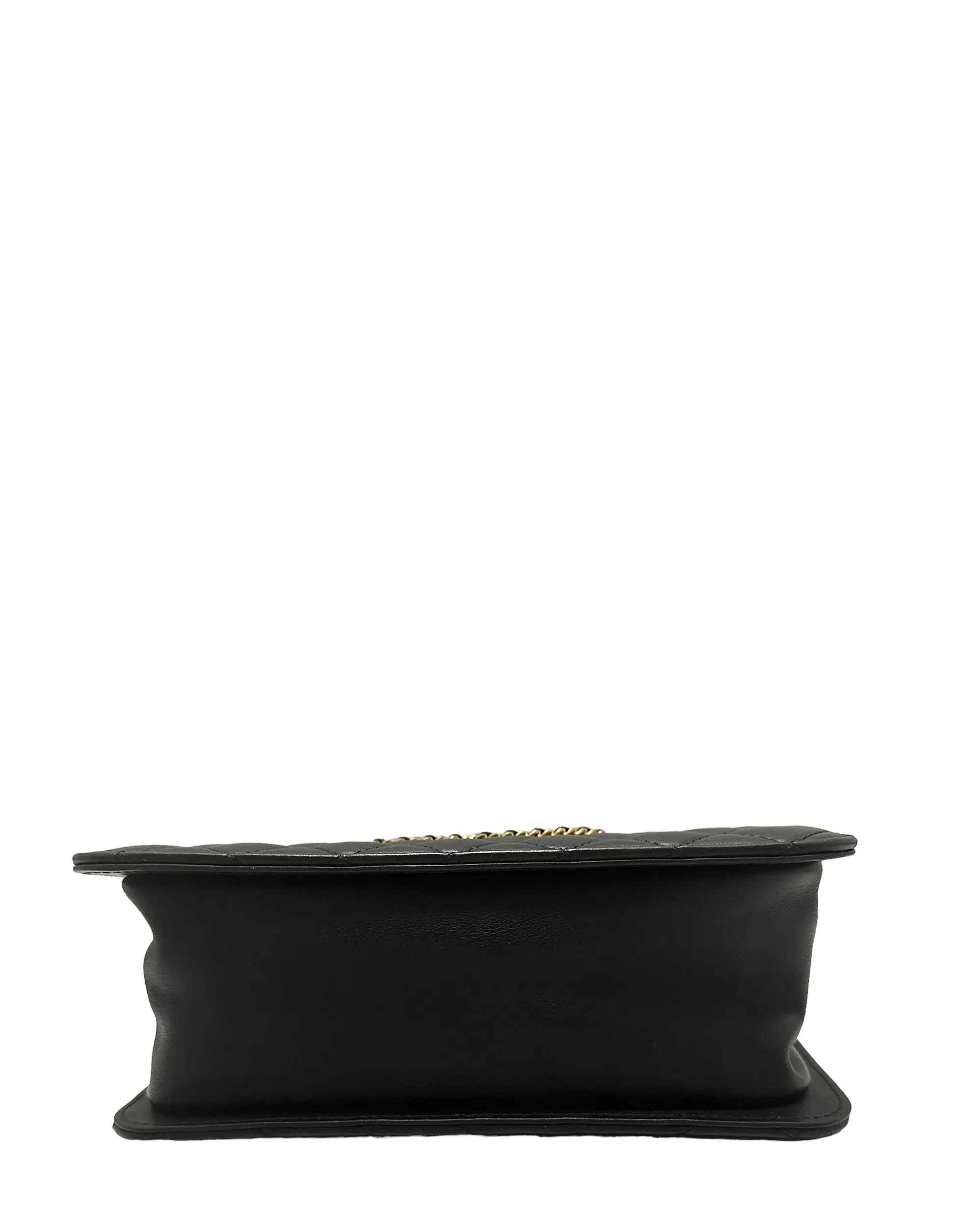 Chanel Black Calfskin Leather Quilted CC Chain Accordion Tote Bag