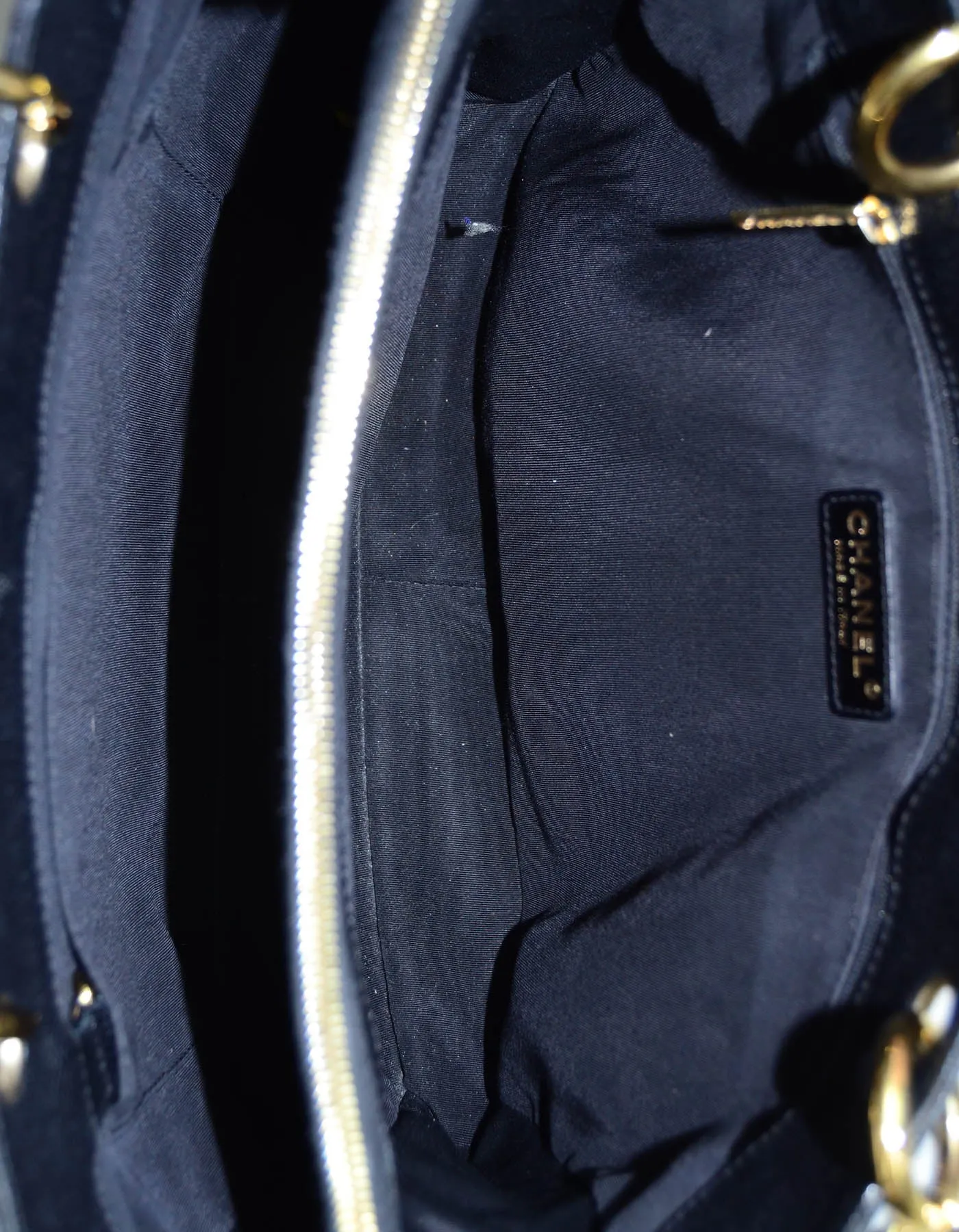 Chanel Black Caviar Leather Quilted Grand Shopper Tote GST Bag