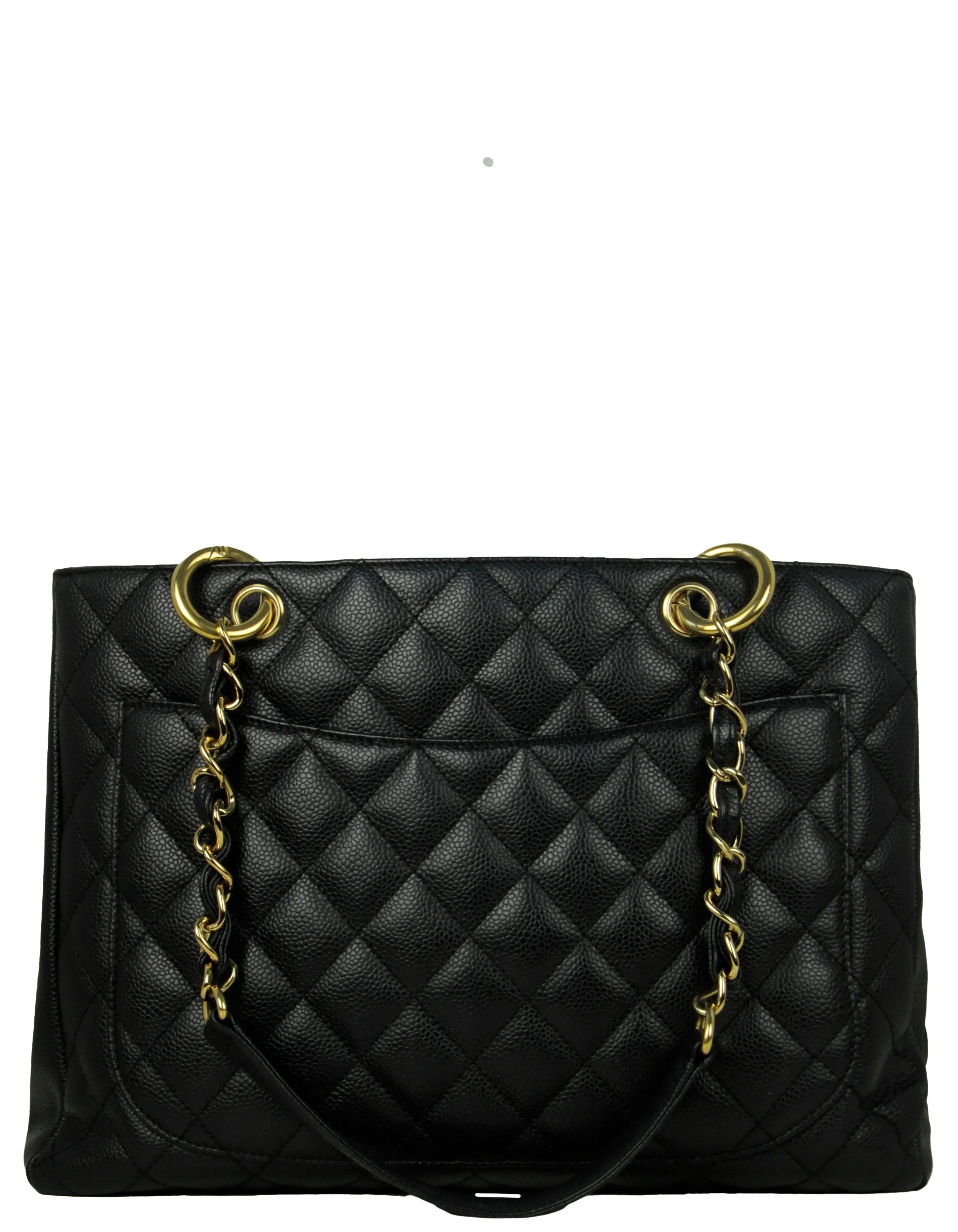 Chanel Black Caviar Leather Quilted Grand Shopper Tote GST Bag