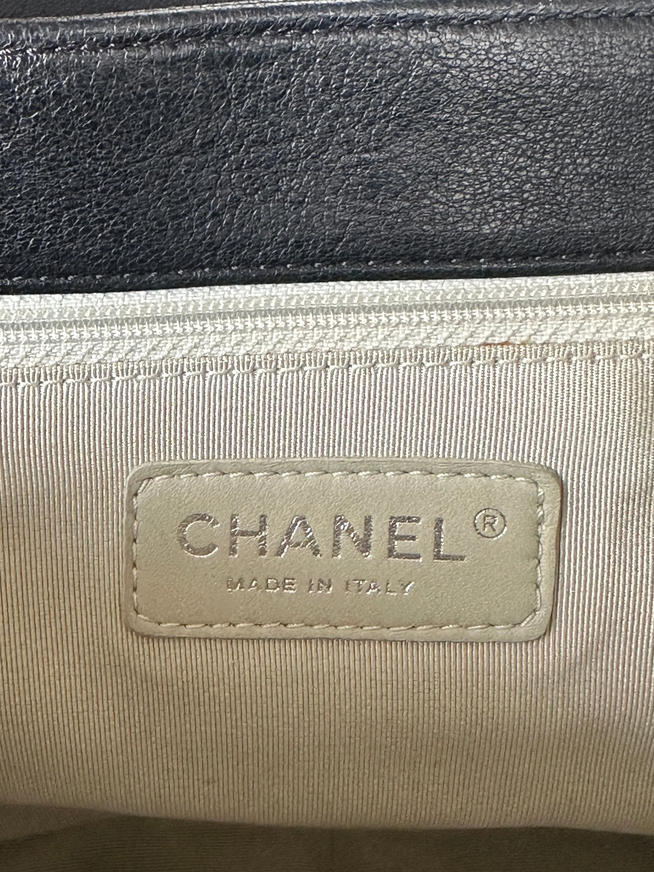 Chanel Black Washed Lambskin Quilted Maxi Chain Around Flap Bag