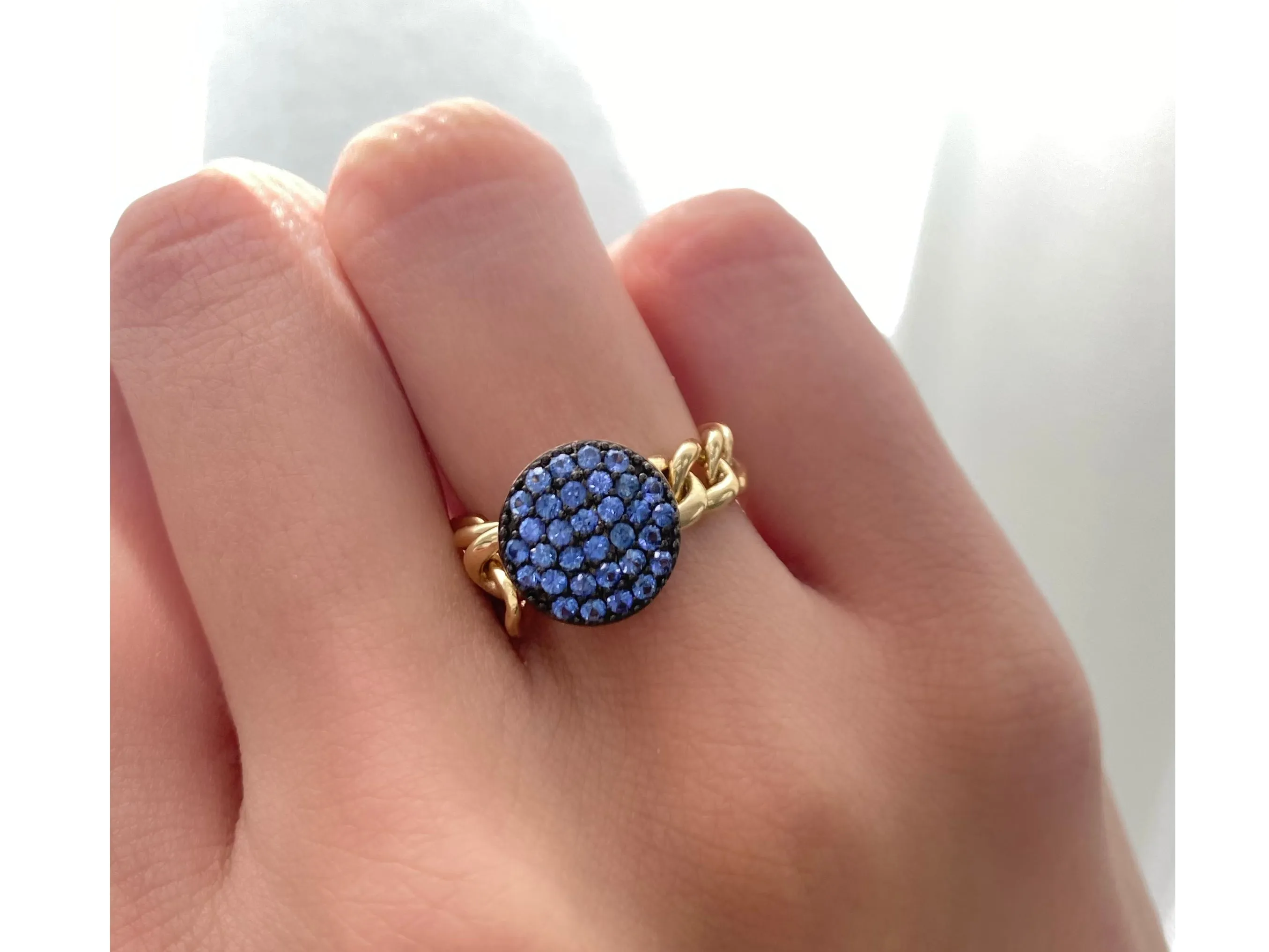 Denim Mini Infinity Chain Link Ring