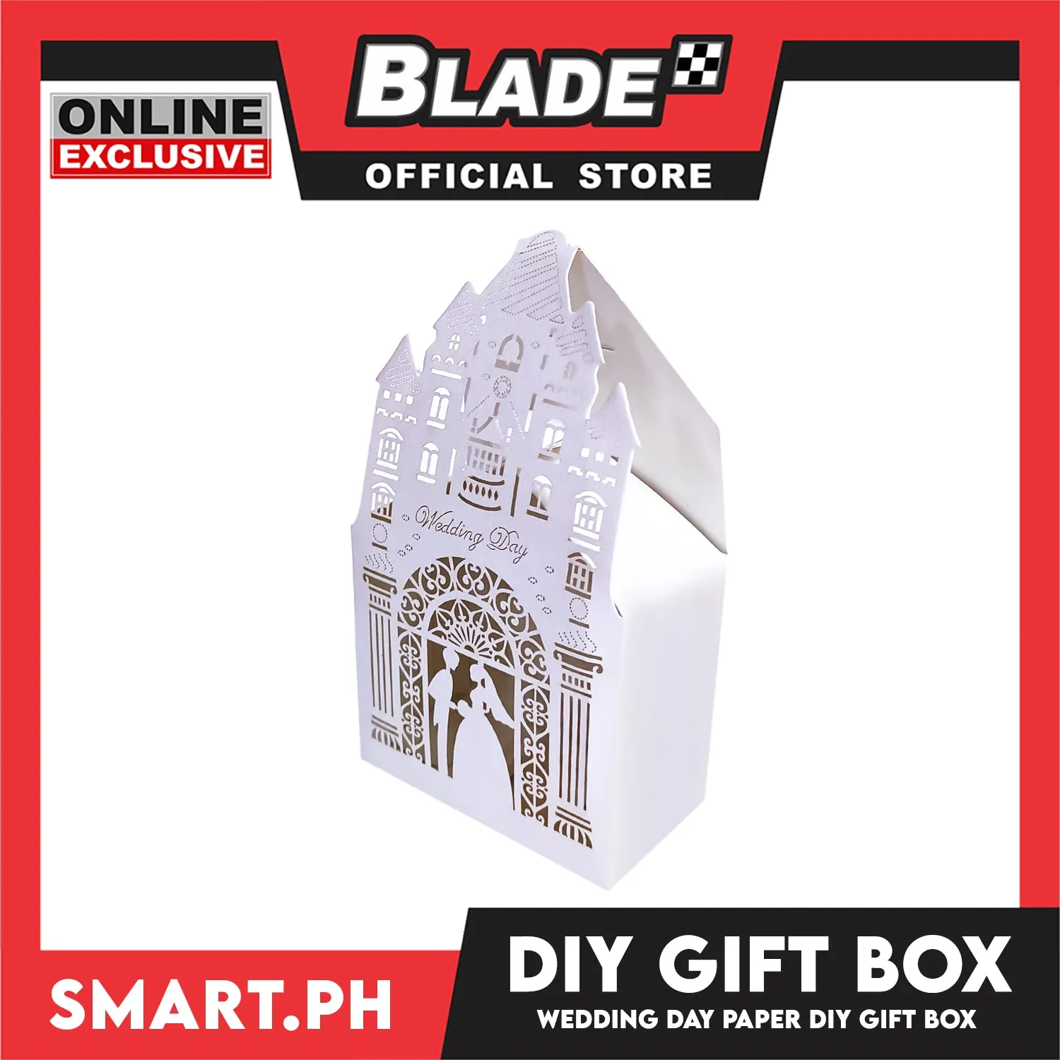 DIY Paper Gift Box for Wedding, Party, Giveaway Or Souvenir 7.5x4x6.5cm (White)