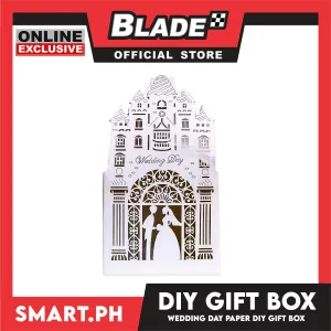 DIY Paper Gift Box for Wedding, Party, Giveaway Or Souvenir 7.5x4x6.5cm (White)