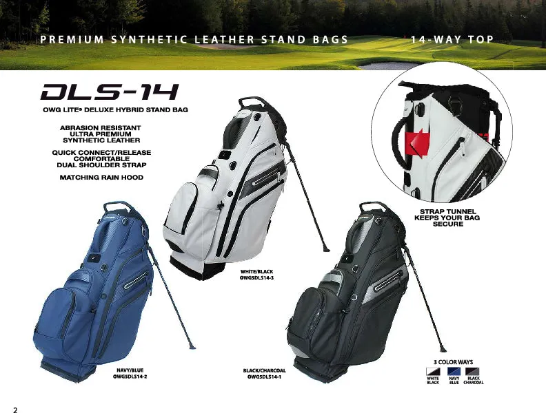 DLS Premium Synthetic Leather 14 way Stand bag