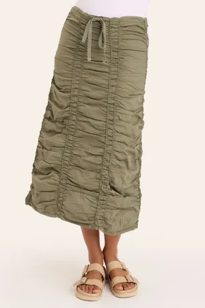 Double Shirred Panel Skirt