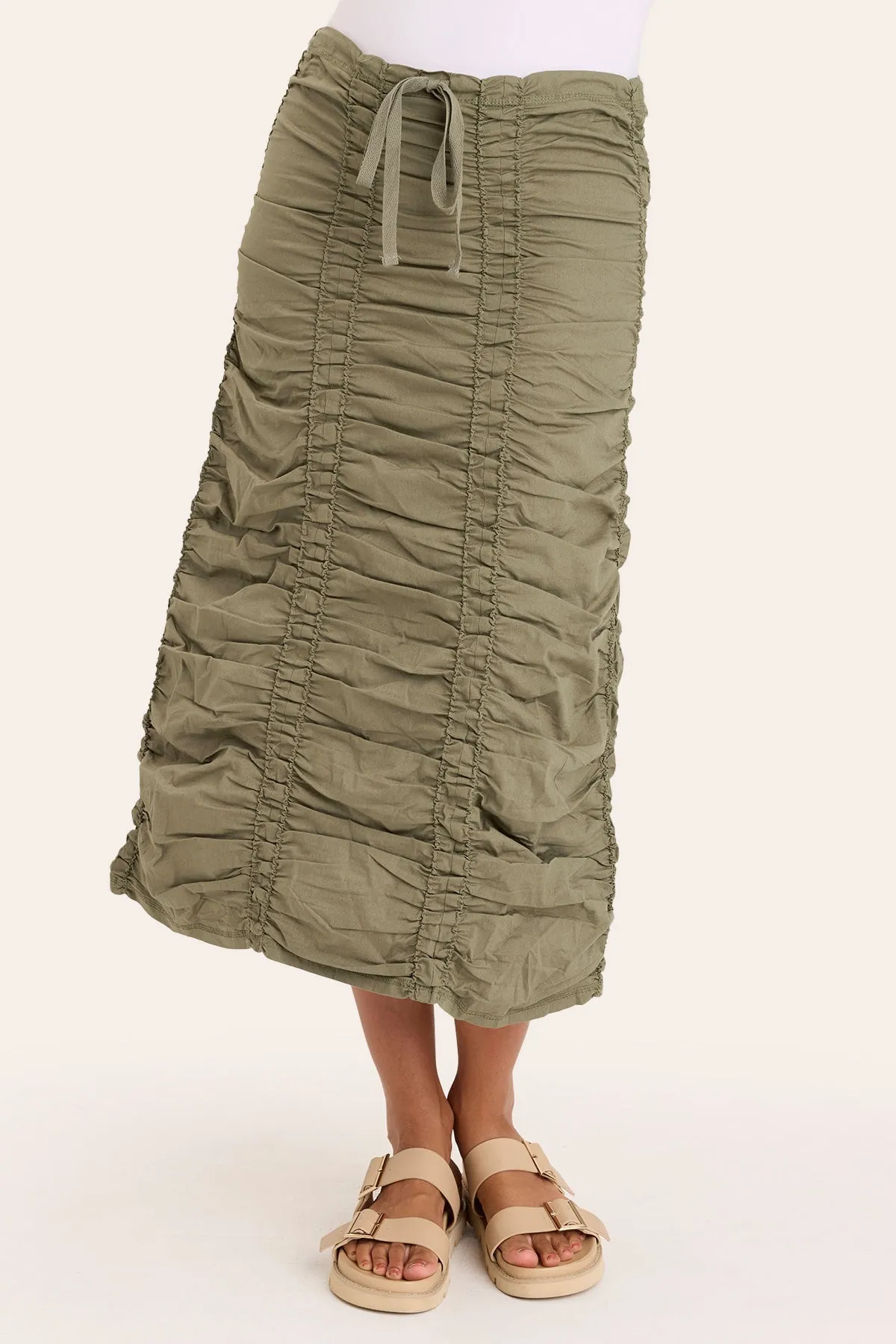 Double Shirred Panel Skirt