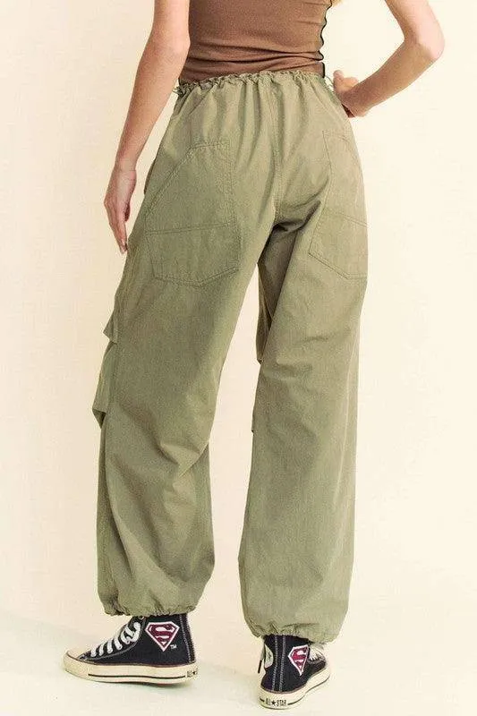 Drawstring Baggy Pants with Pockets