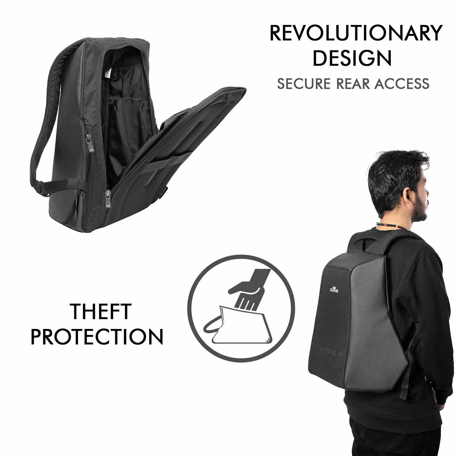 Ghost Blue Pixel – 25 litres,  Anti Theft Laptop backpack (15.6 inch laptops)