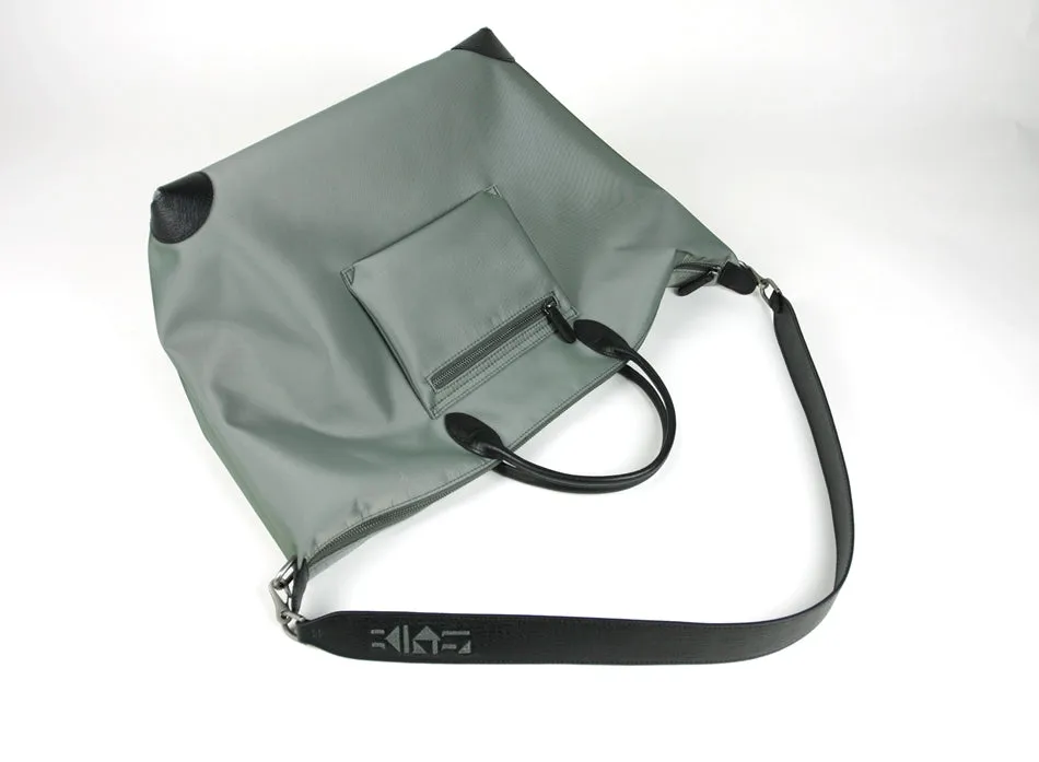 Gray Womens Nylon Shoulder Totes Gray Womens Nylon Shoulder Handbag Nylon Handbag Purse for Ladies