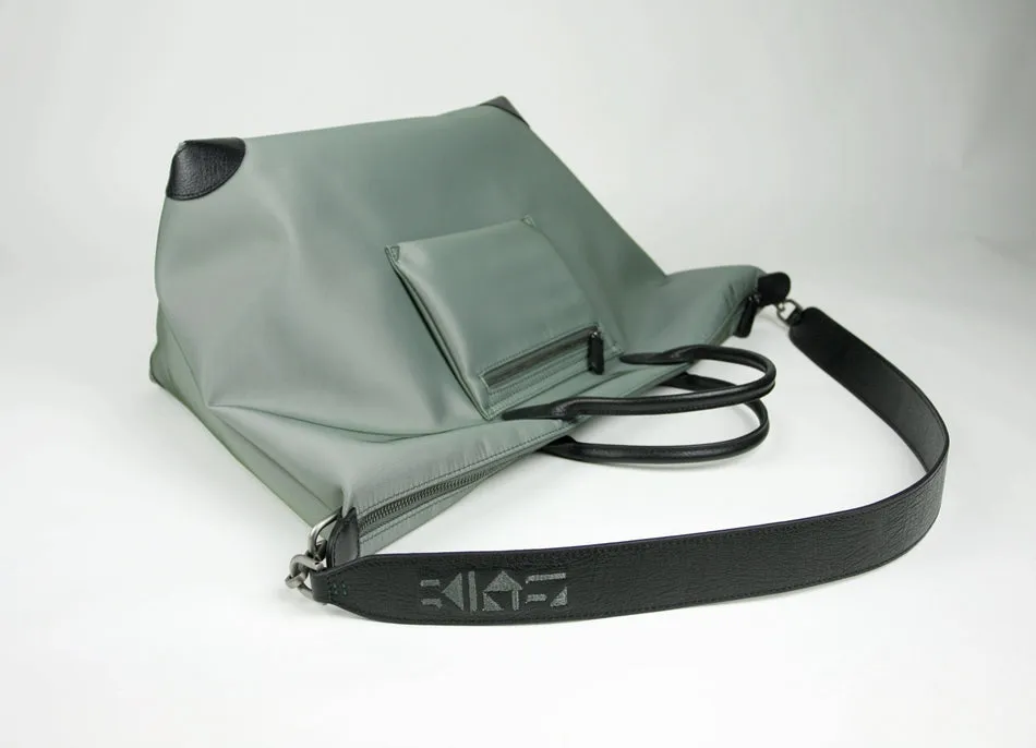 Gray Womens Nylon Shoulder Totes Gray Womens Nylon Shoulder Handbag Nylon Handbag Purse for Ladies