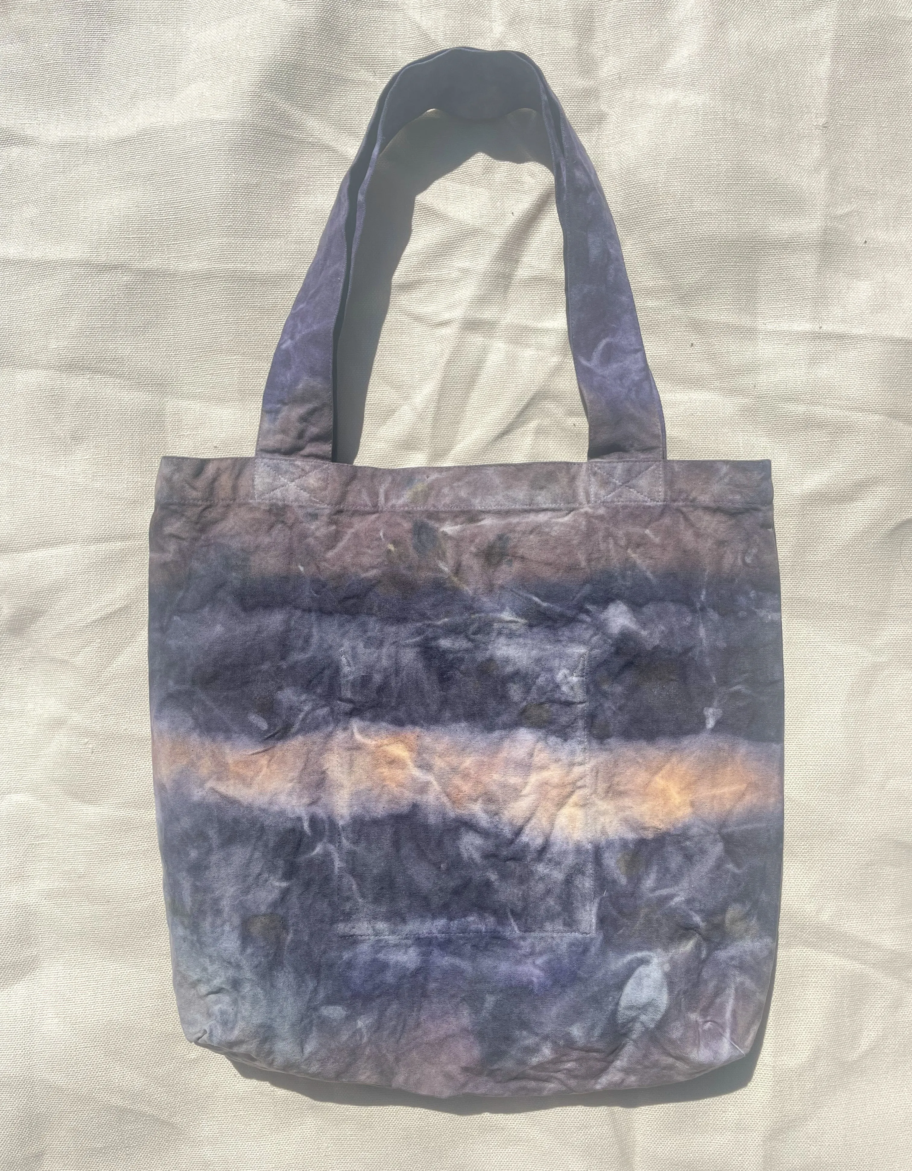 Hand Dyed & Painted Organic Cotton Tote - Logwood