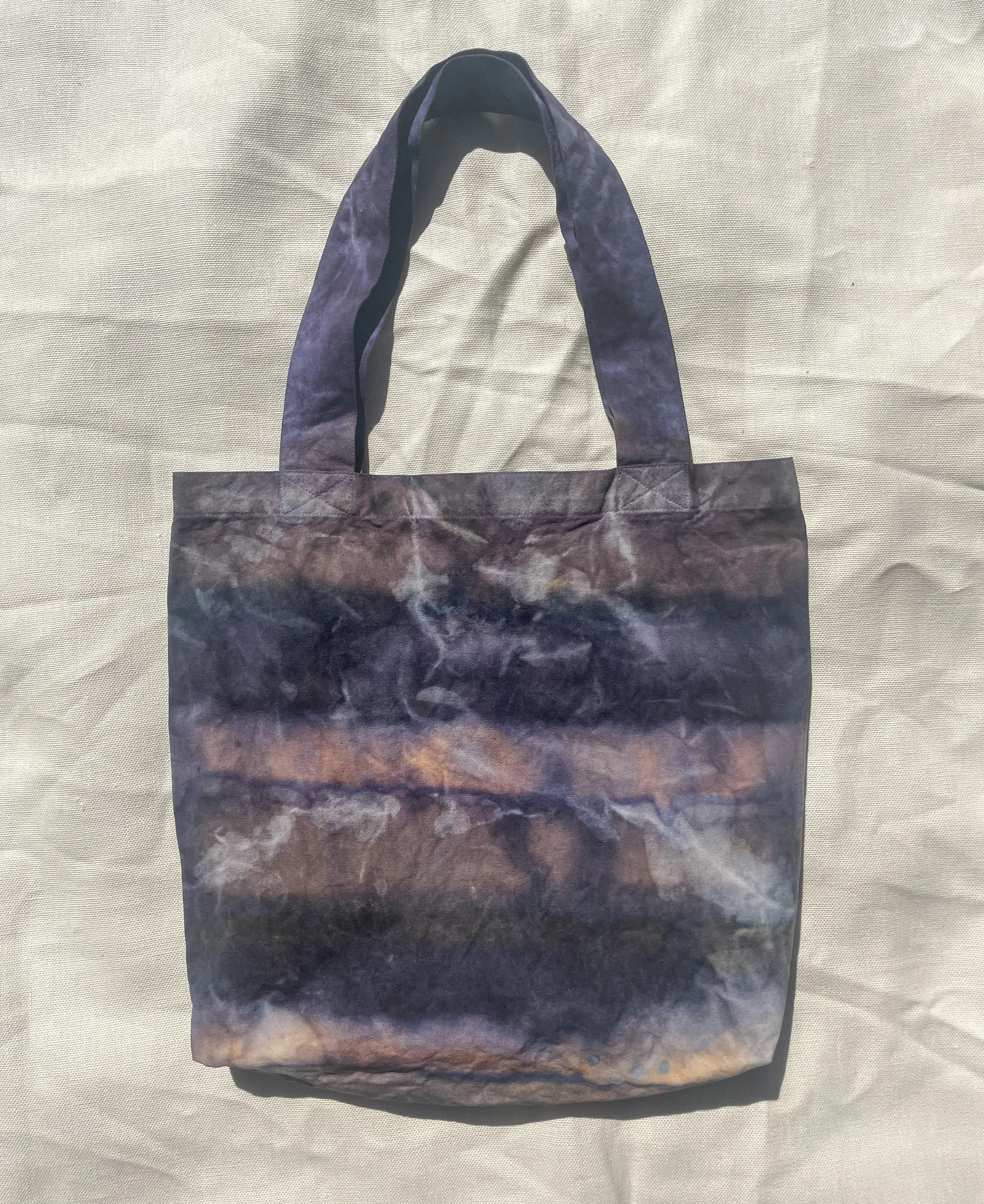 Hand Dyed & Painted Organic Cotton Tote - Logwood