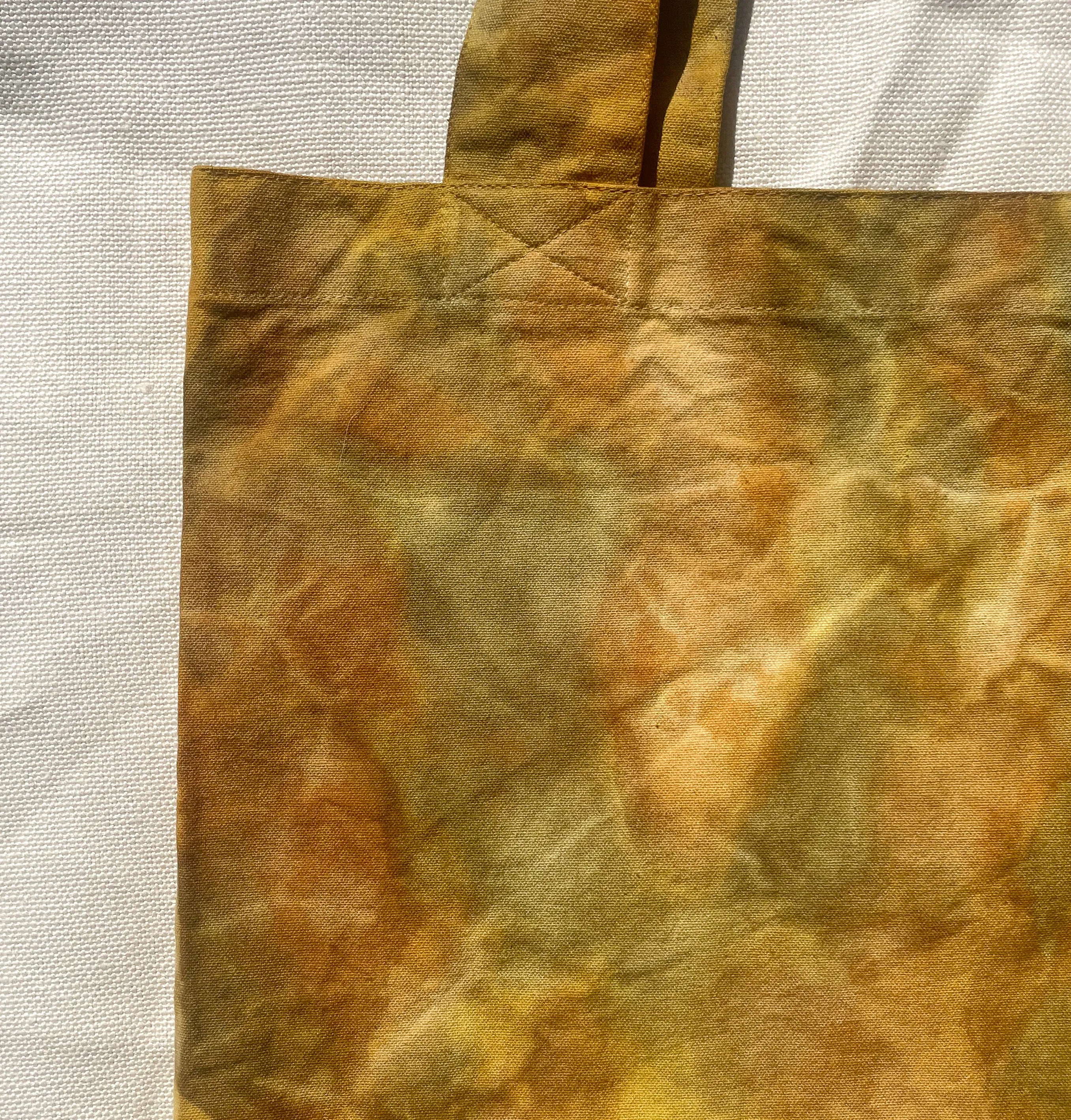 Hand Dyed & Painted Organic Cotton Tote - Osage