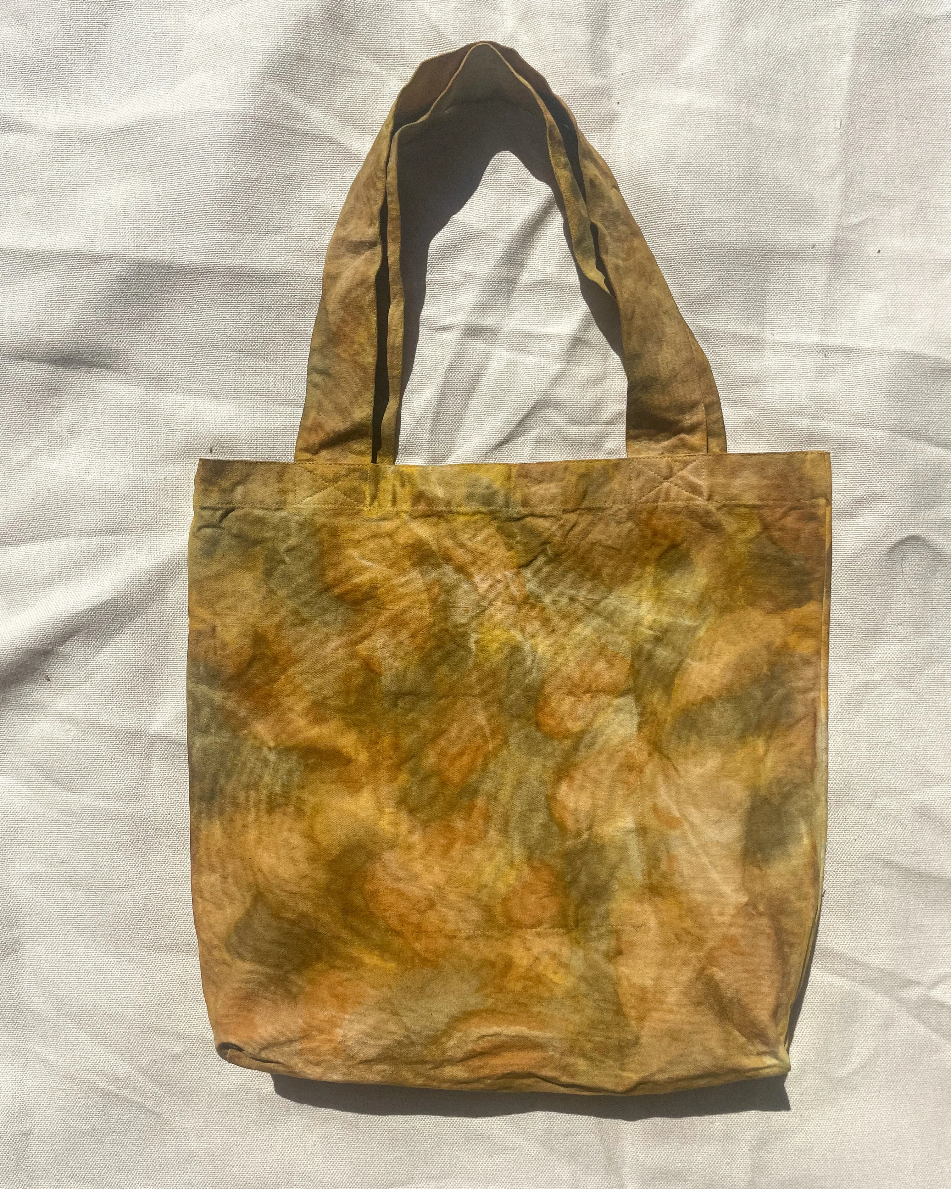 Hand Dyed & Painted Organic Cotton Tote - Osage