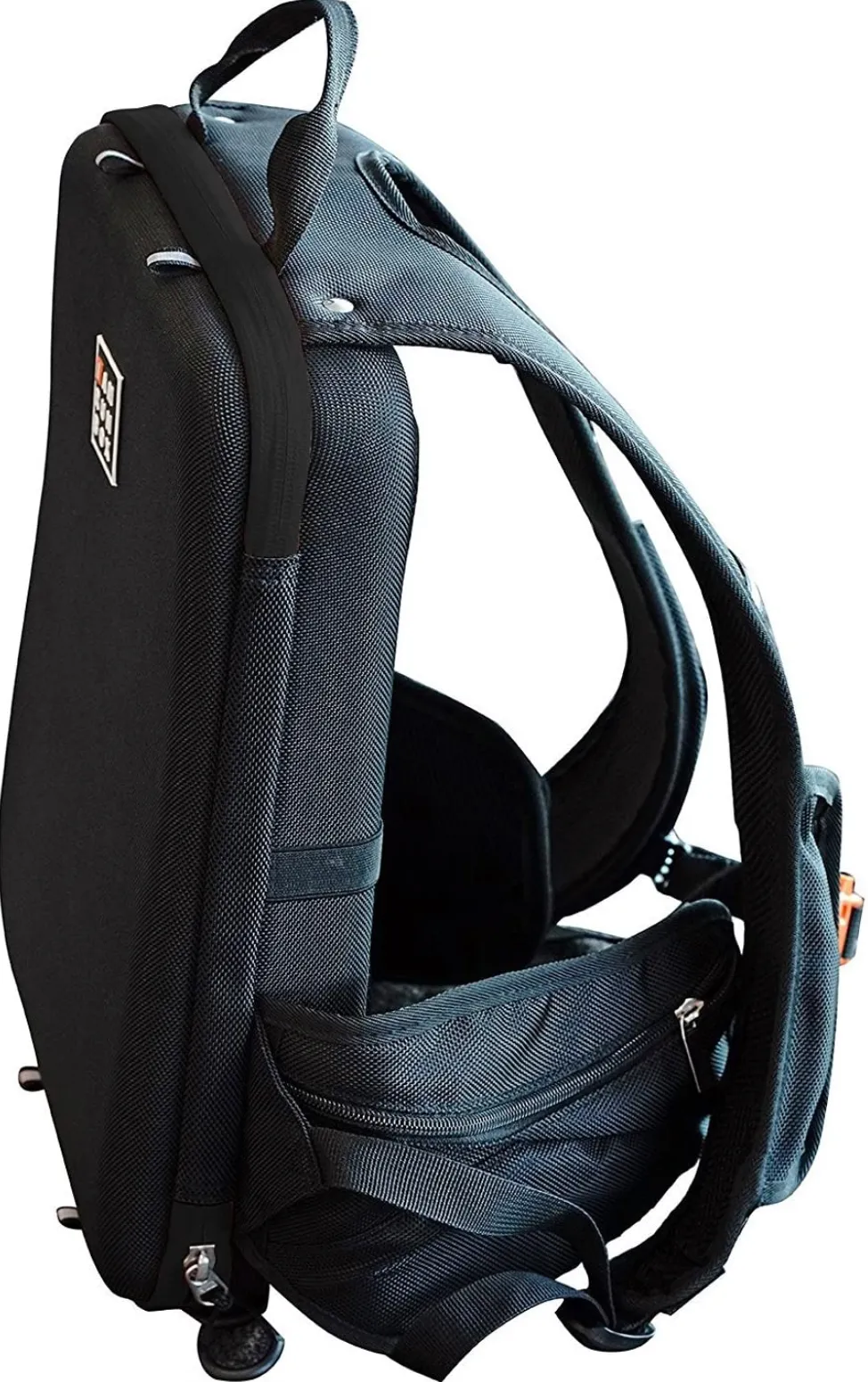 IAMRUNBOX - Backpack Lite, Water Resistant, Fits Laptop for Commuting, Lightweight for Running/Cycling, Black with Orange Trim