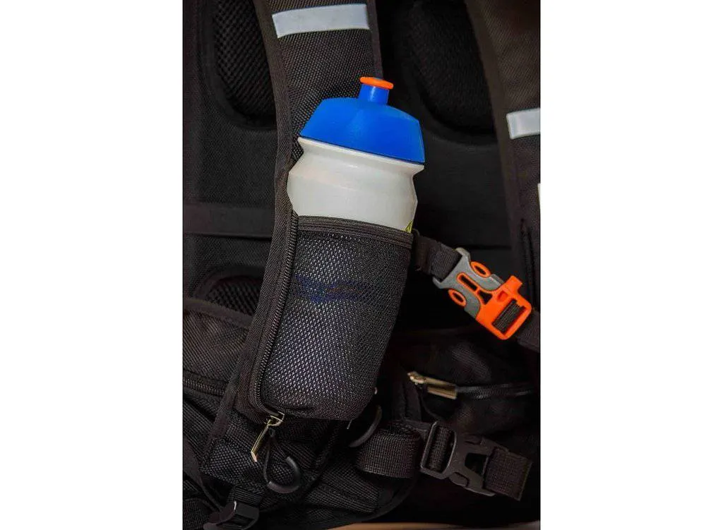 IAMRUNBOX - Backpack Lite, Water Resistant, Fits Laptop for Commuting, Lightweight for Running/Cycling, Black with Orange Trim