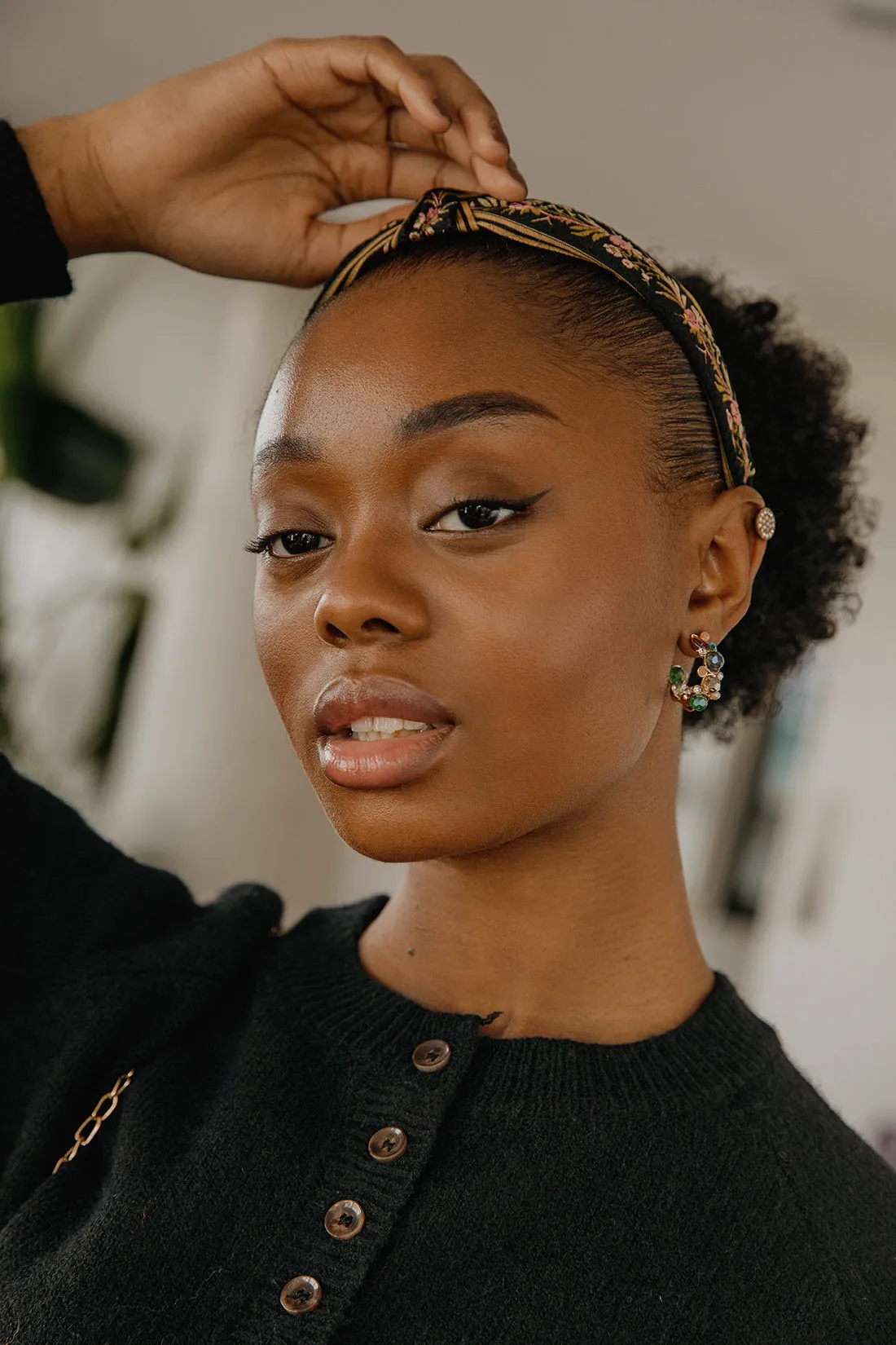 Jewelled Mini Hoop Earrings