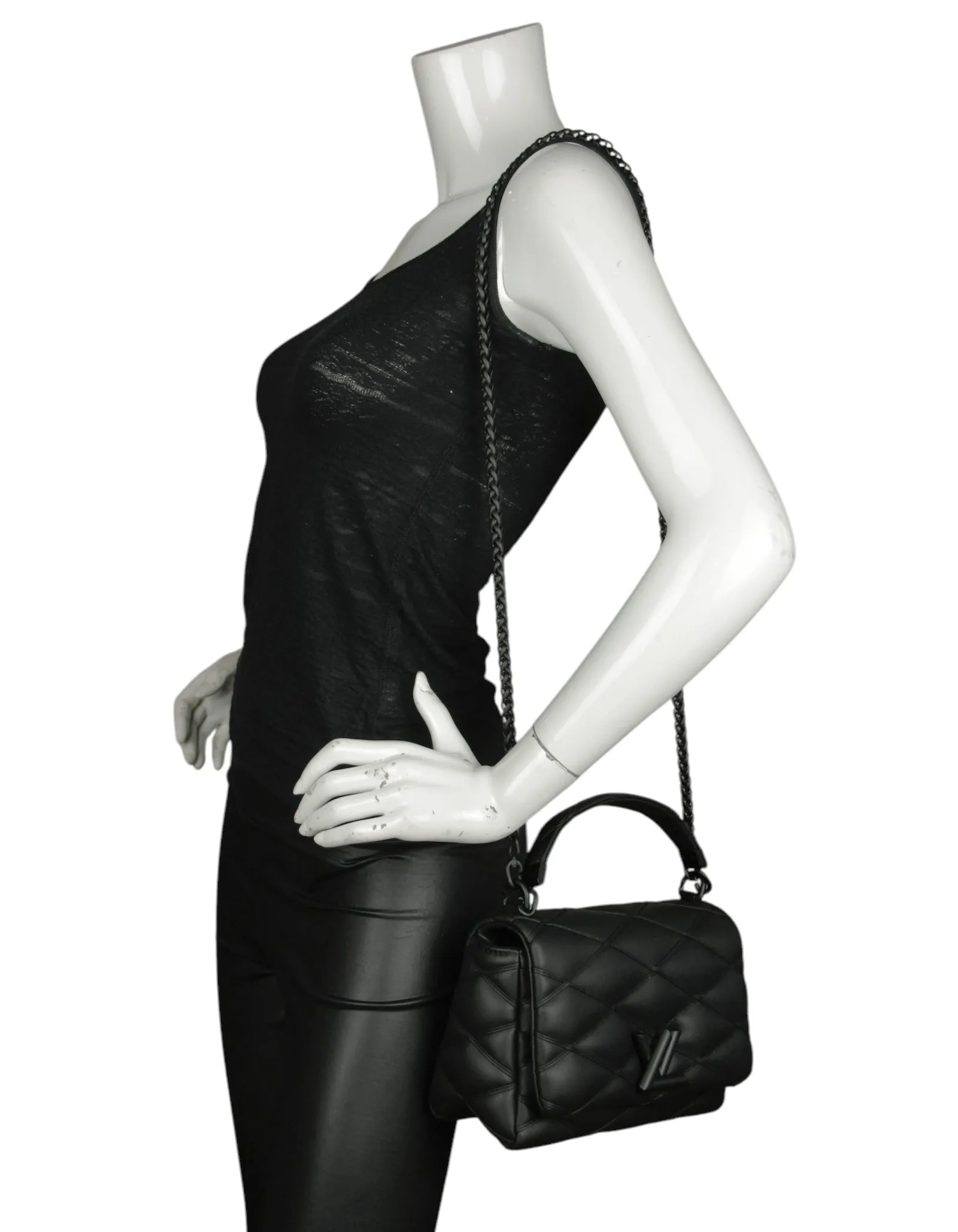 Louis Vuitton Black Out Malletage Top Handle GO-14 MM