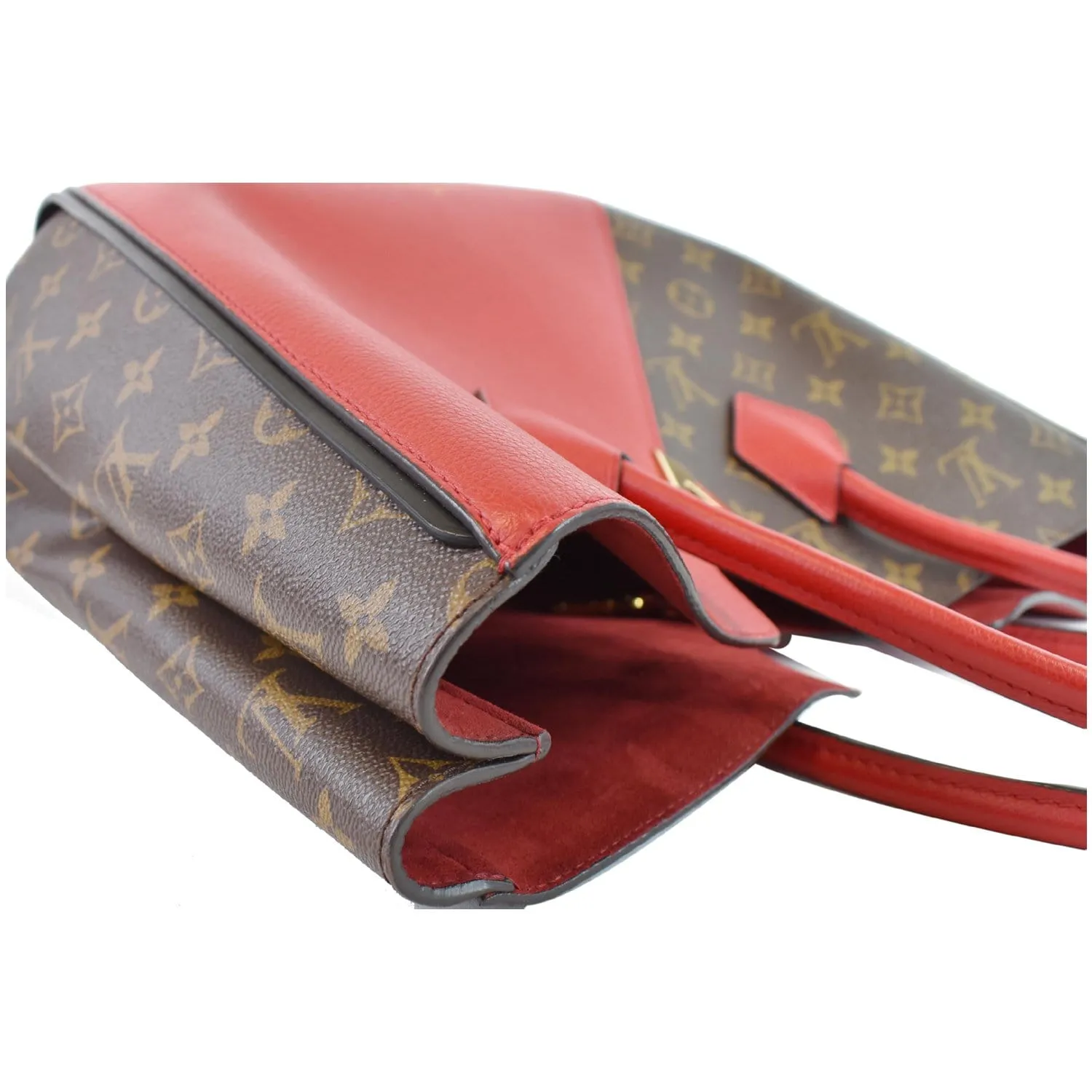 LOUIS VUITTON Kimono Monogram Calfskin Tote Bag Brown/Cerise