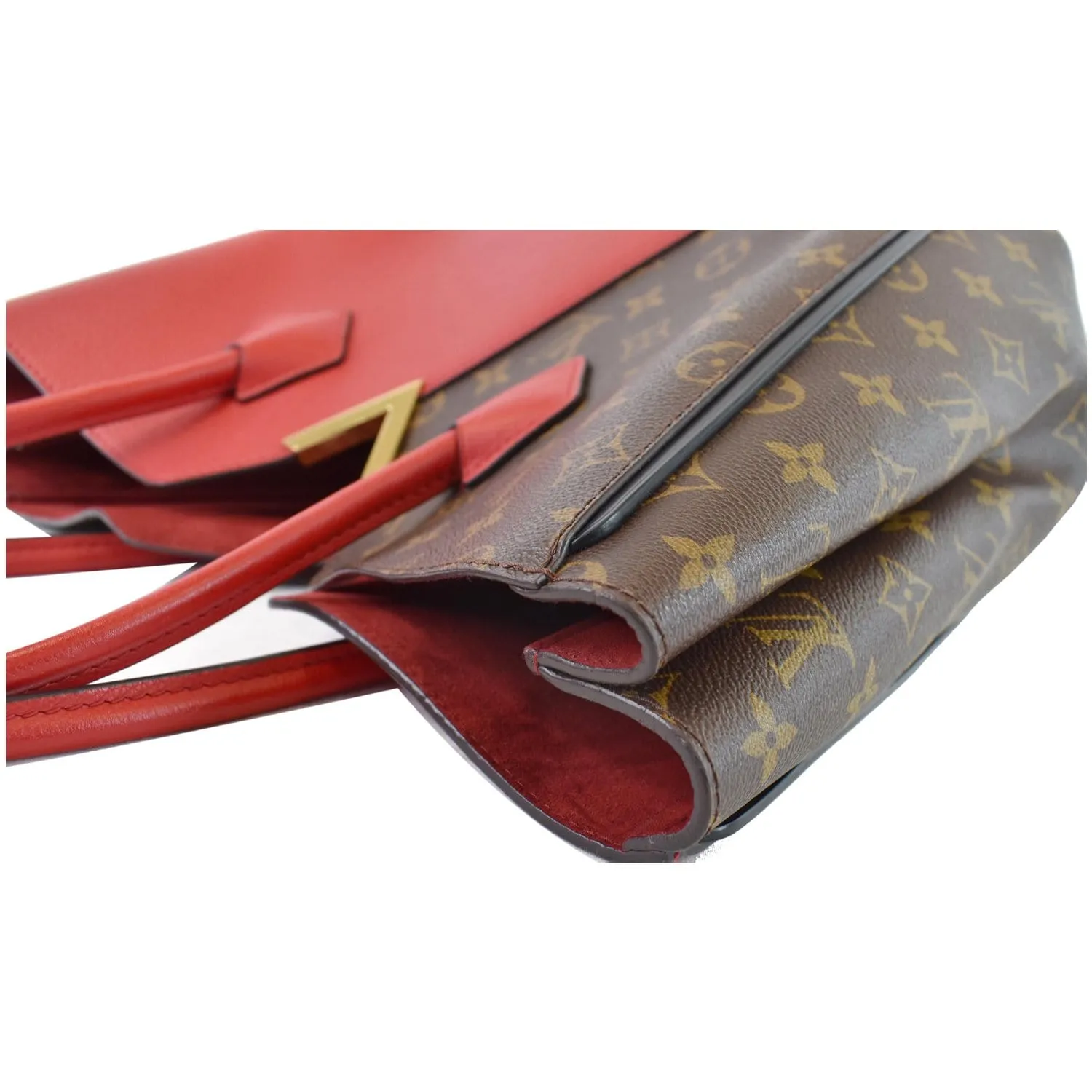 LOUIS VUITTON Kimono Monogram Calfskin Tote Bag Brown/Cerise