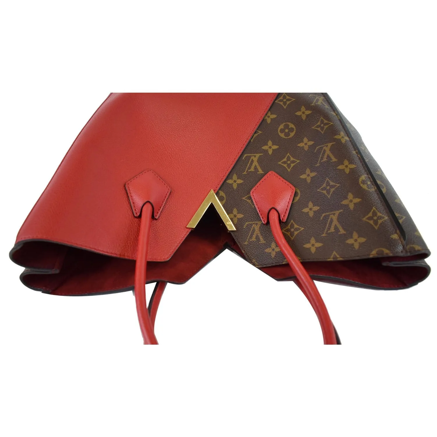 LOUIS VUITTON Kimono Monogram Calfskin Tote Bag Brown/Cerise