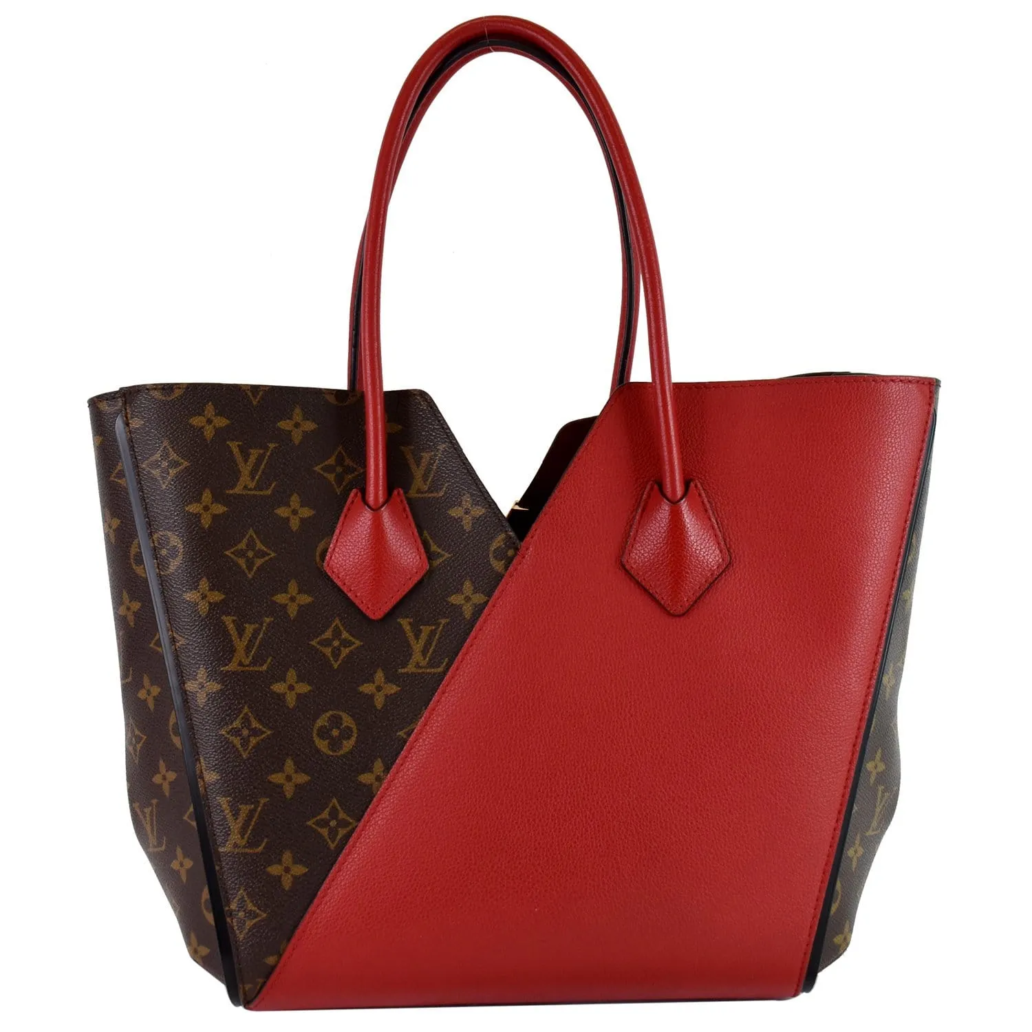 LOUIS VUITTON Kimono Monogram Calfskin Tote Bag Brown/Cerise