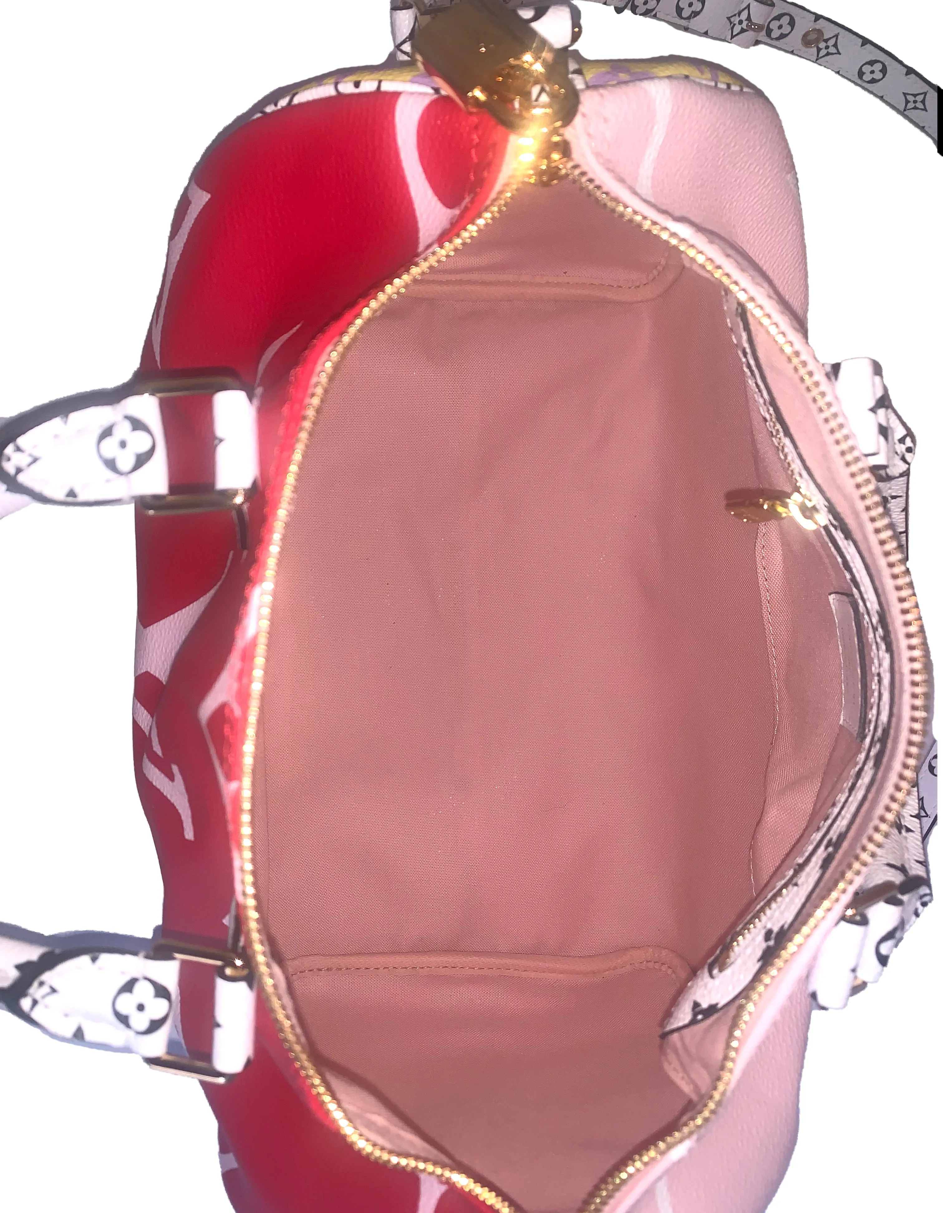 Louis Vuitton Pink & Red Monogram Giant Speedy Bandouliere 30