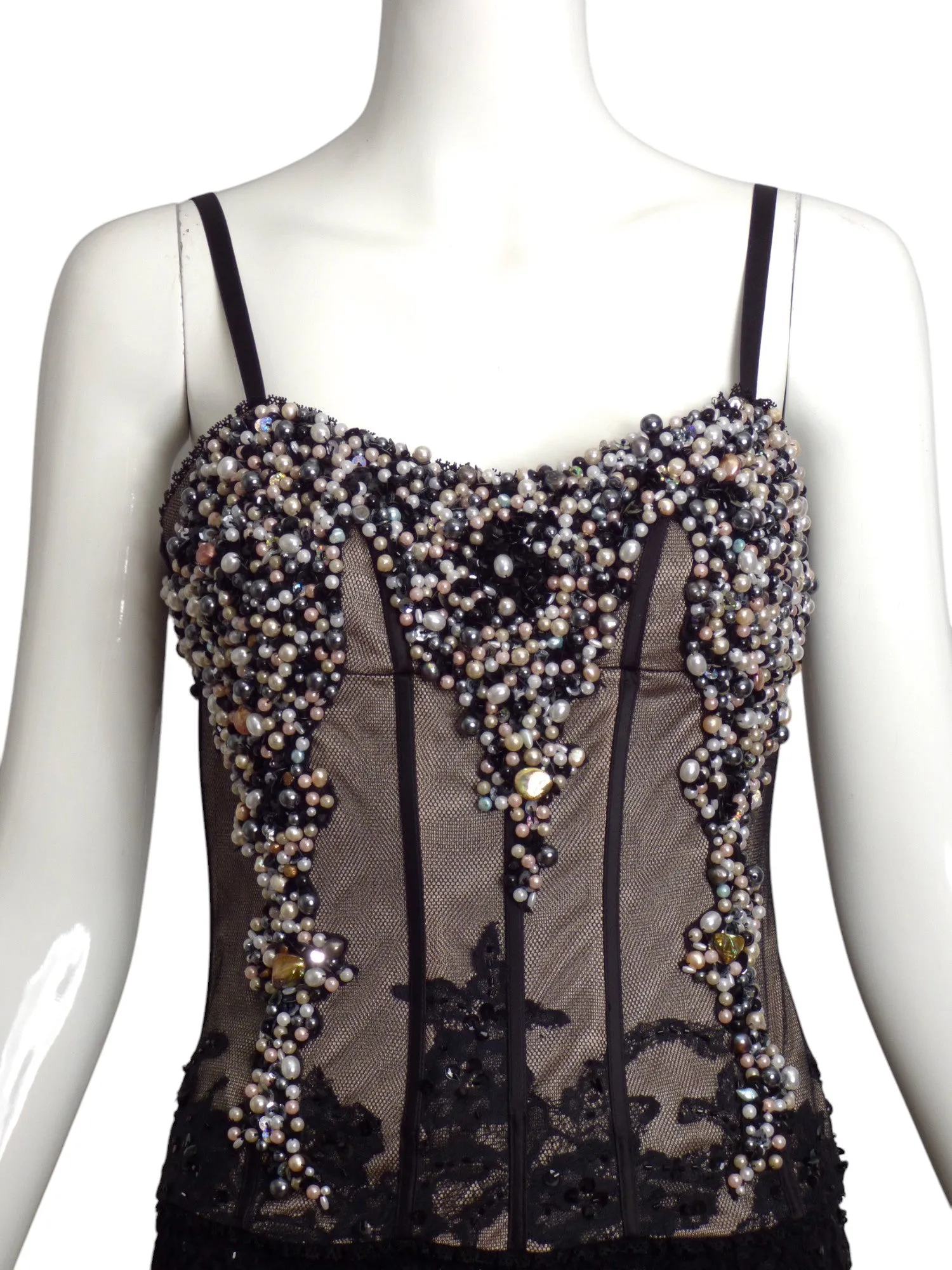 MANDALAY- NWT Black Bustier Lace Dress, Size 4