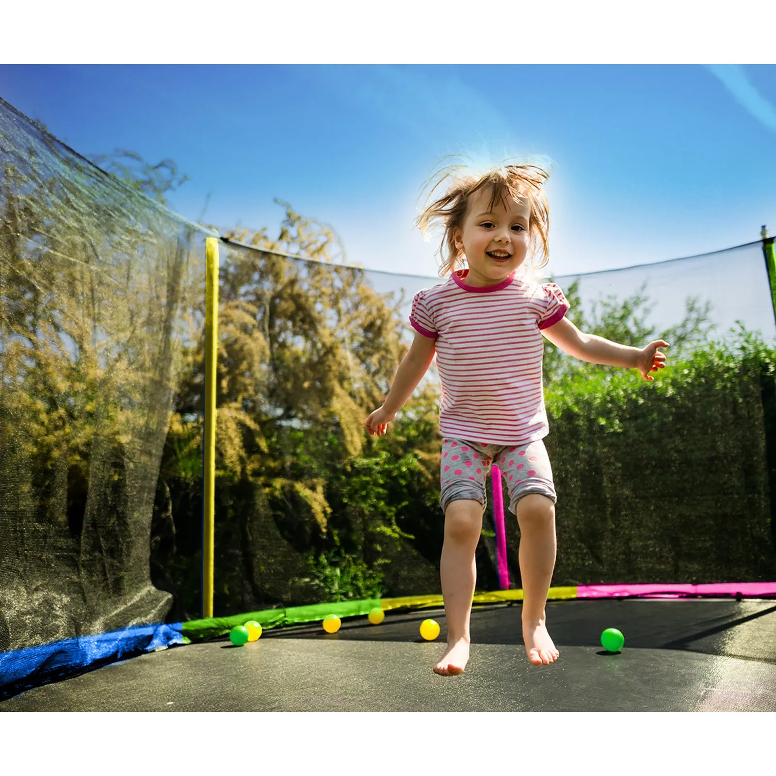Mazam 8FT Trampoline Round Kids Trampolines Enclosure Outdoor Indoor Play Toys