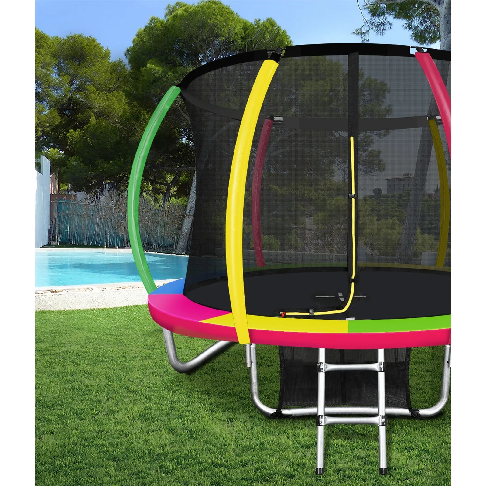 Mazam 8FT Trampoline Round Kids Trampolines Enclosure Outdoor Indoor Play Toys