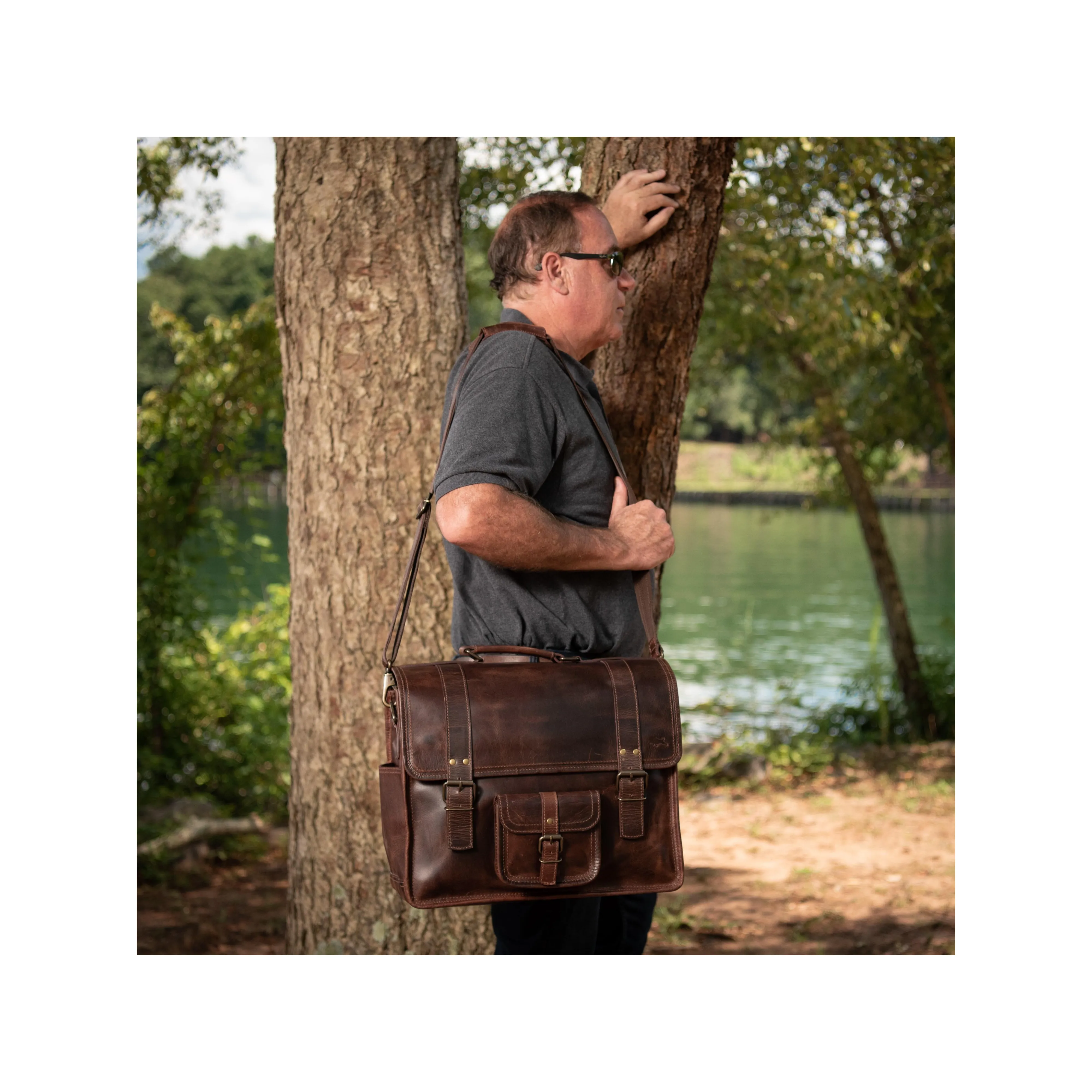 Mica Leather Briefcase for Men