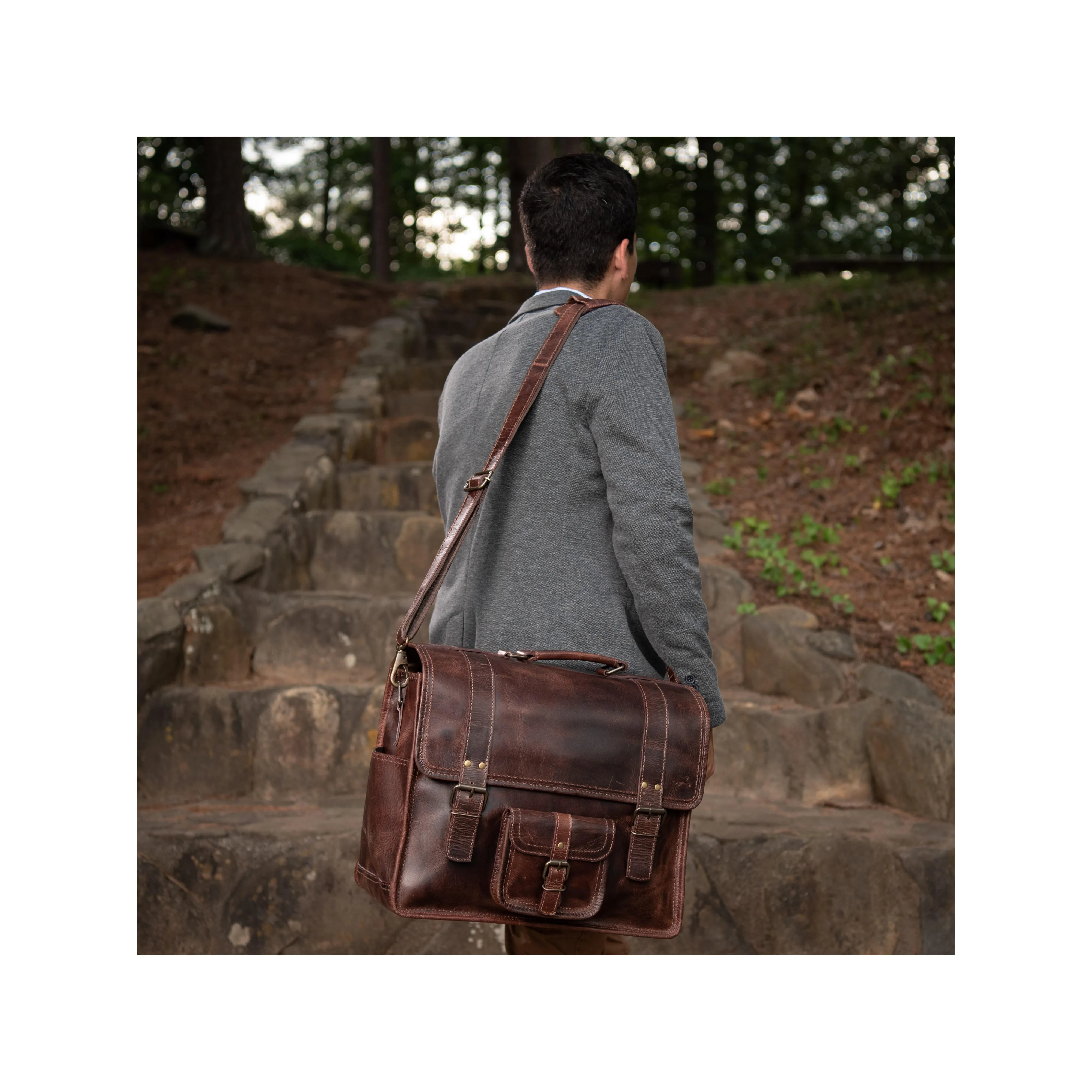 Mica Leather Briefcase for Men